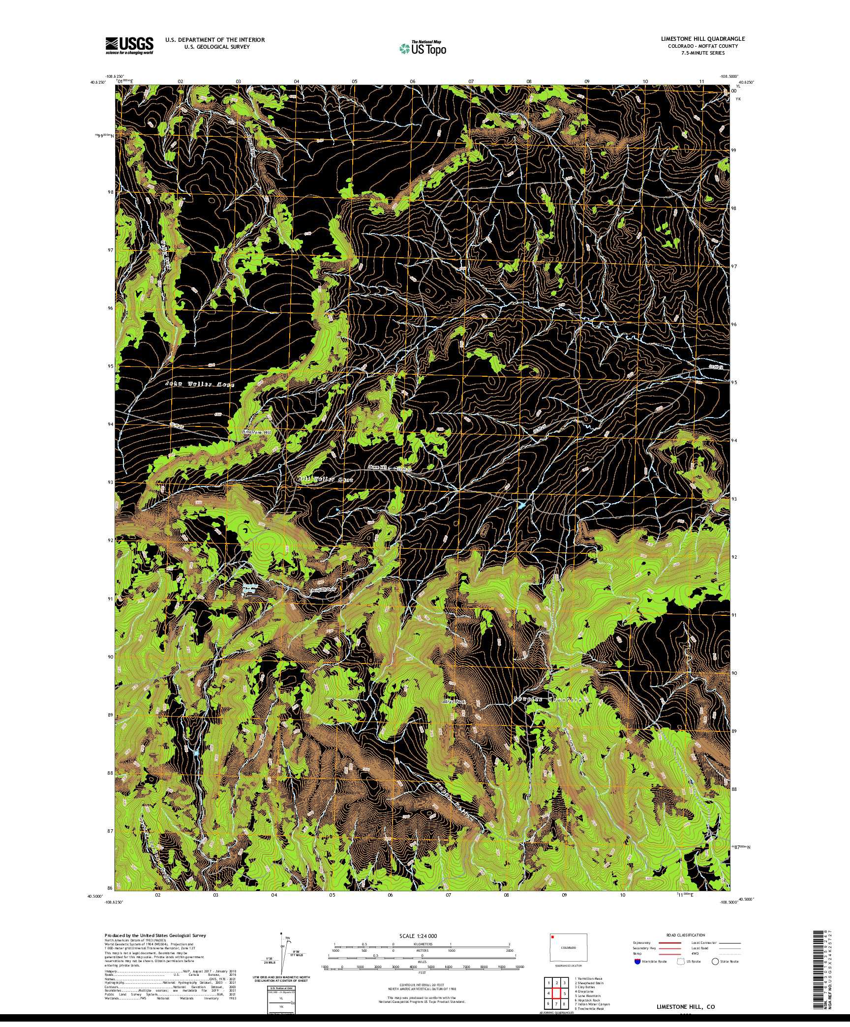 US TOPO 7.5-MINUTE MAP FOR LIMESTONE HILL, CO