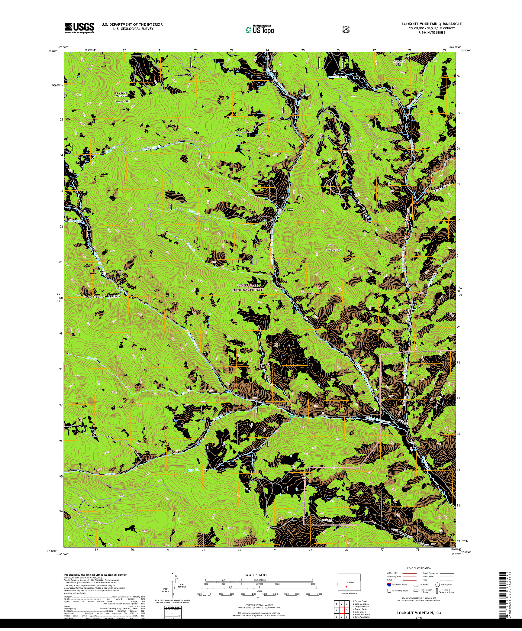 US TOPO 7.5-MINUTE MAP FOR LOOKOUT MOUNTAIN, CO