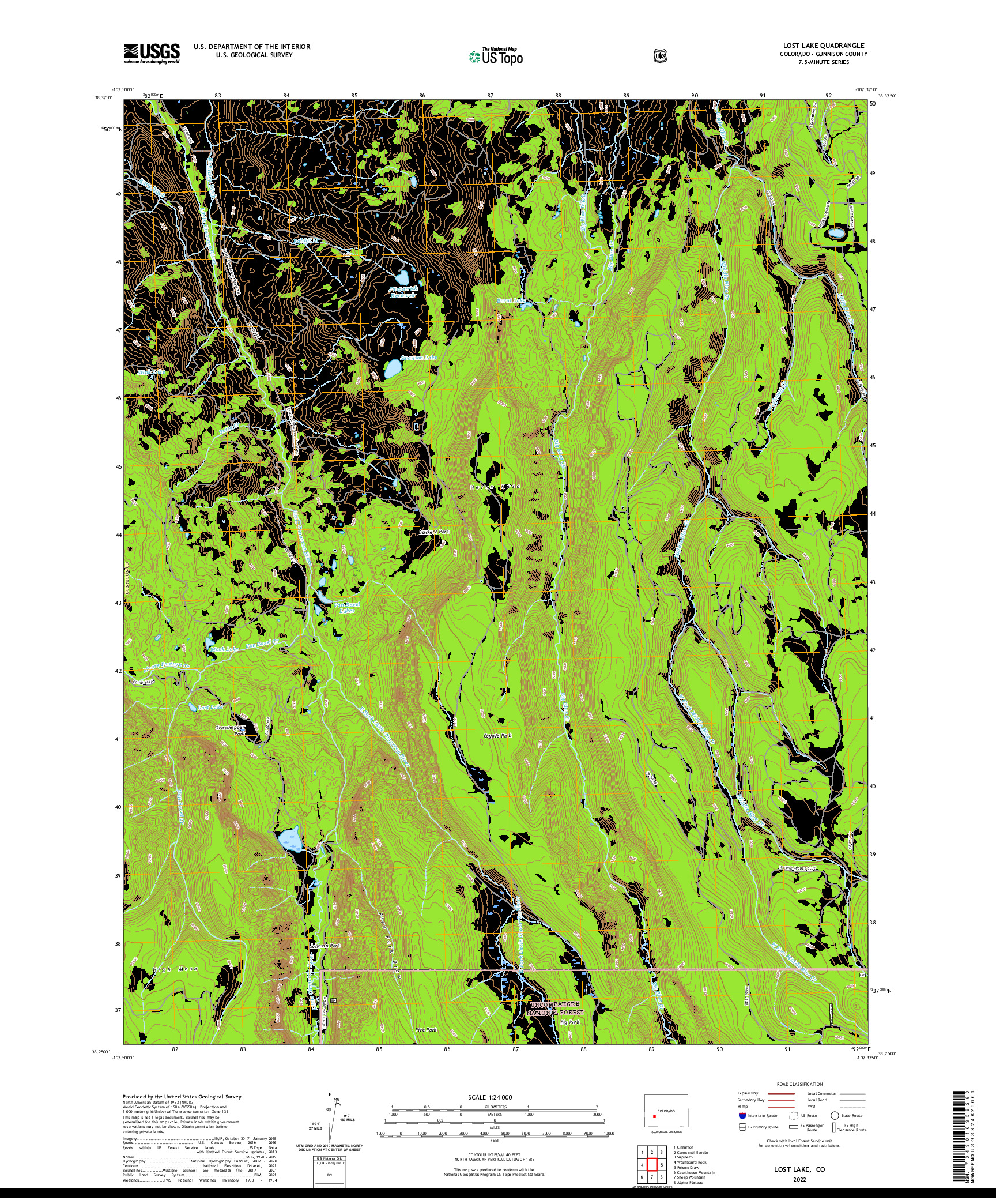 US TOPO 7.5-MINUTE MAP FOR LOST LAKE, CO