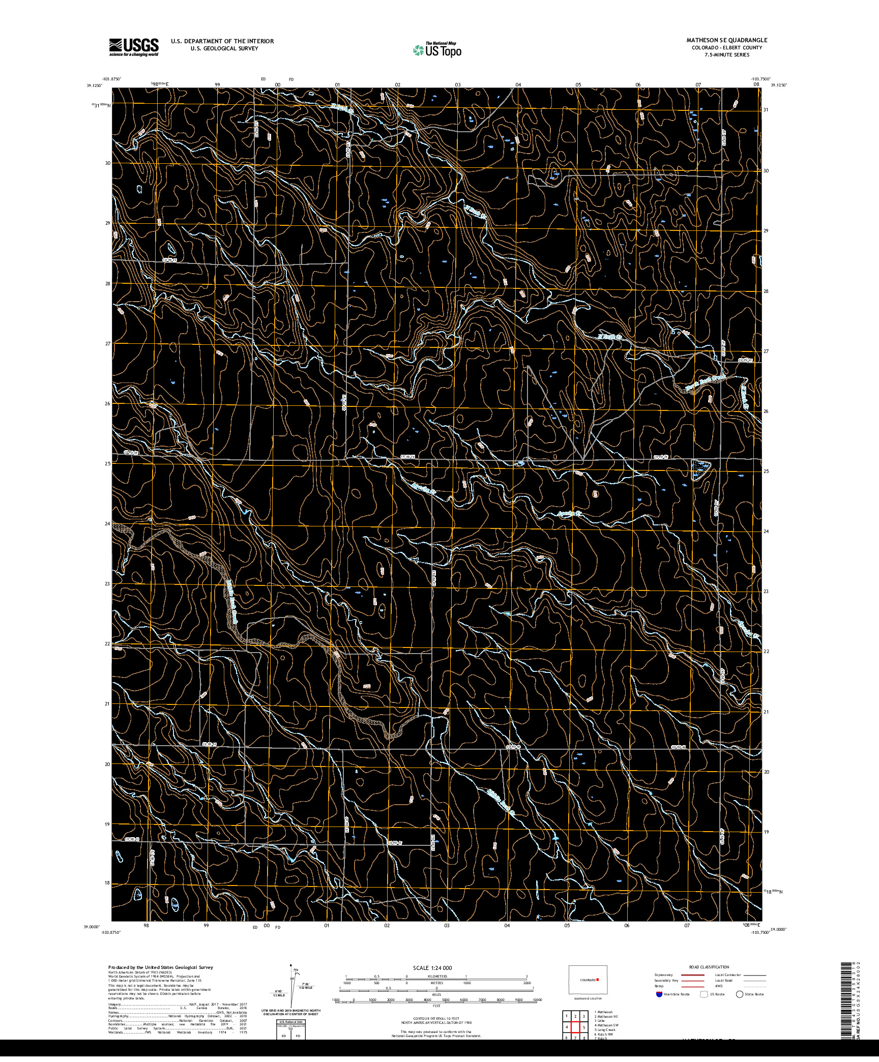 US TOPO 7.5-MINUTE MAP FOR MATHESON SE, CO