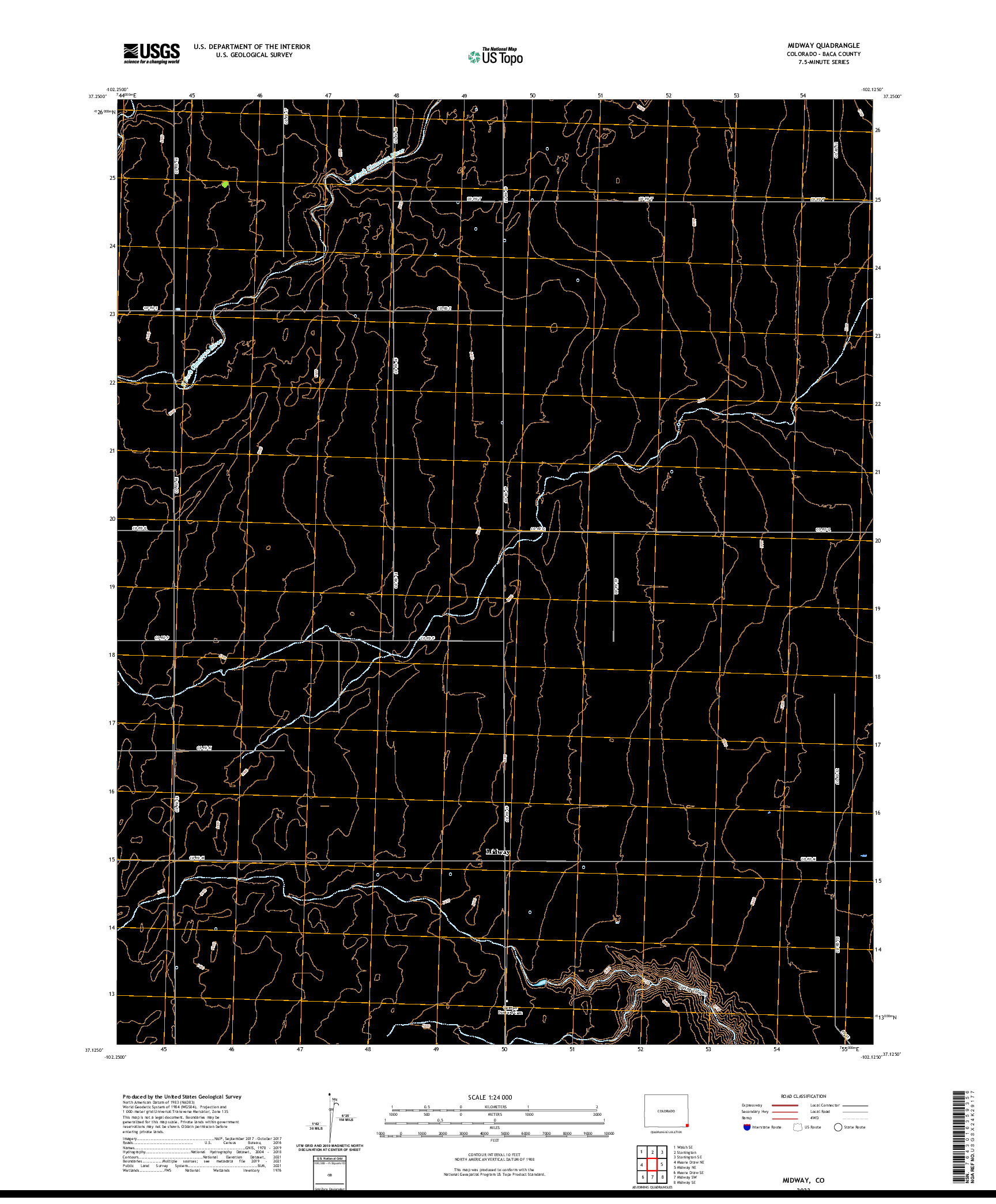 US TOPO 7.5-MINUTE MAP FOR MIDWAY, CO