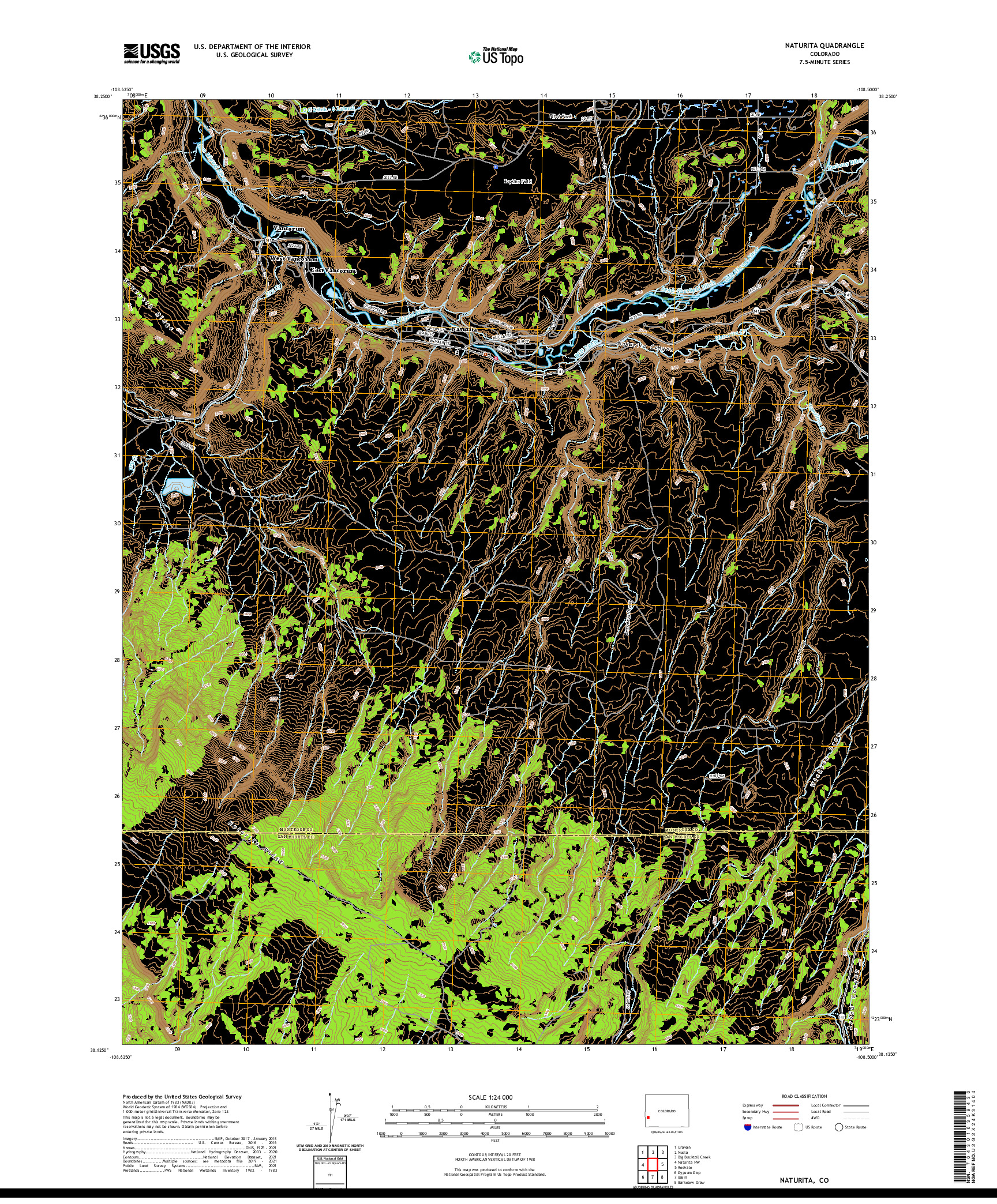 US TOPO 7.5-MINUTE MAP FOR NATURITA, CO