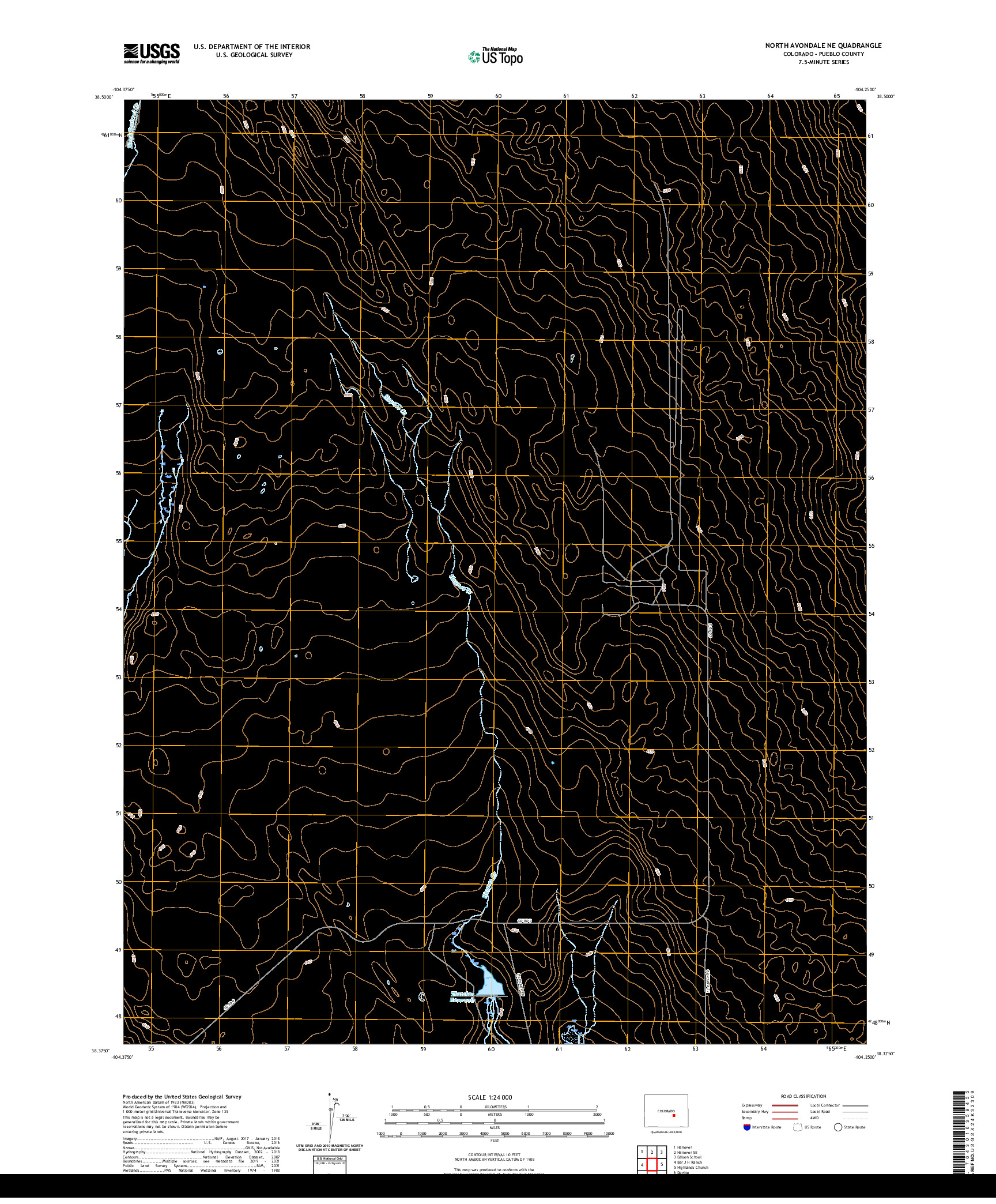 US TOPO 7.5-MINUTE MAP FOR NORTH AVONDALE NE, CO