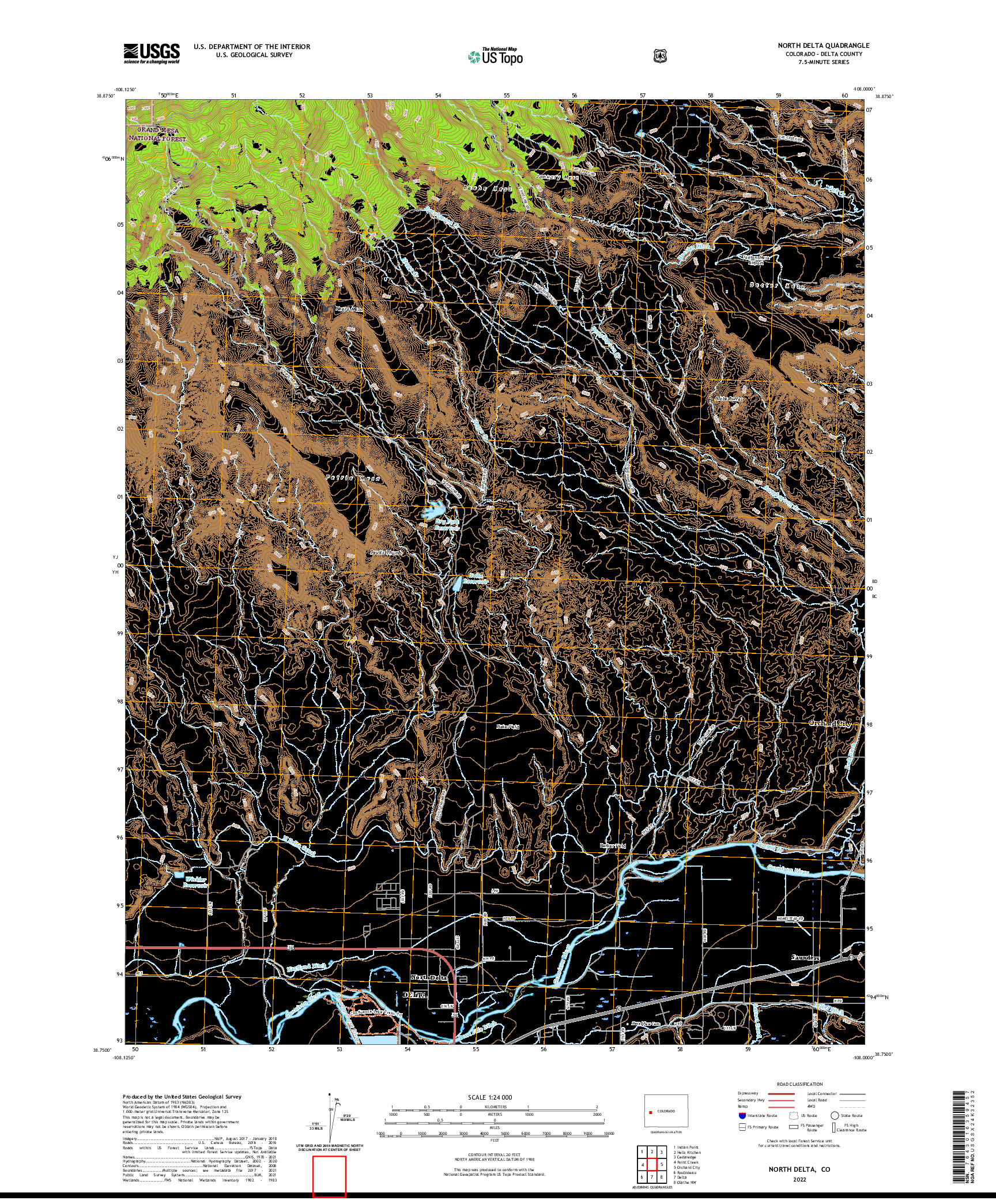 US TOPO 7.5-MINUTE MAP FOR NORTH DELTA, CO