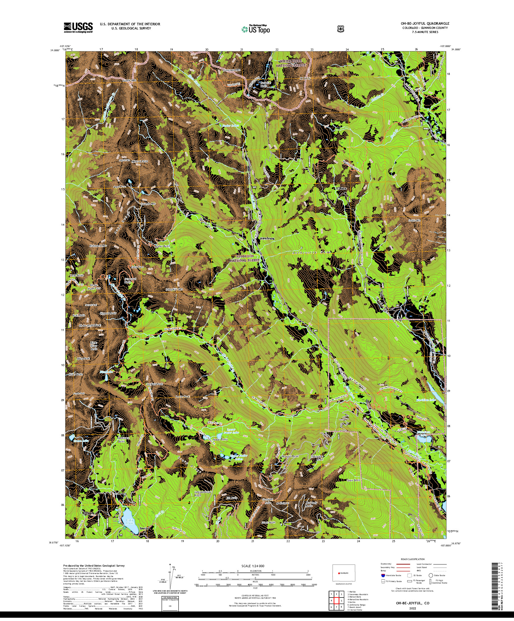 US TOPO 7.5-MINUTE MAP FOR OH-BE-JOYFUL, CO