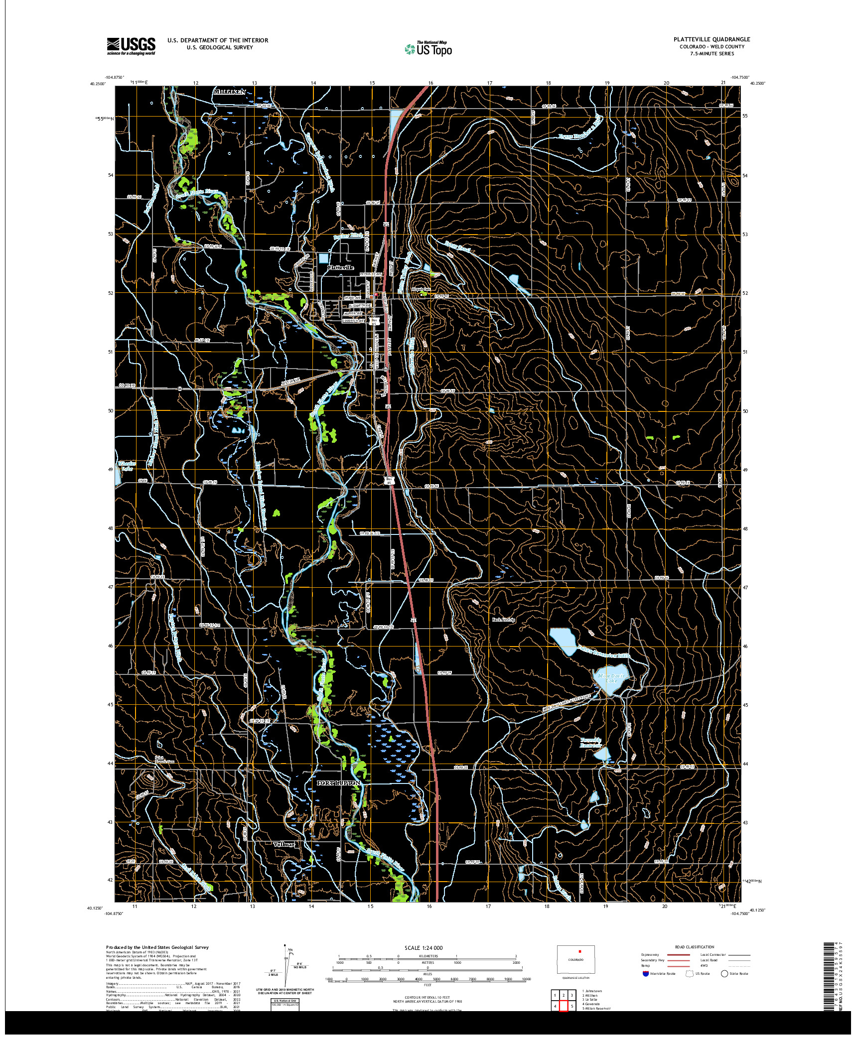 US TOPO 7.5-MINUTE MAP FOR PLATTEVILLE, CO