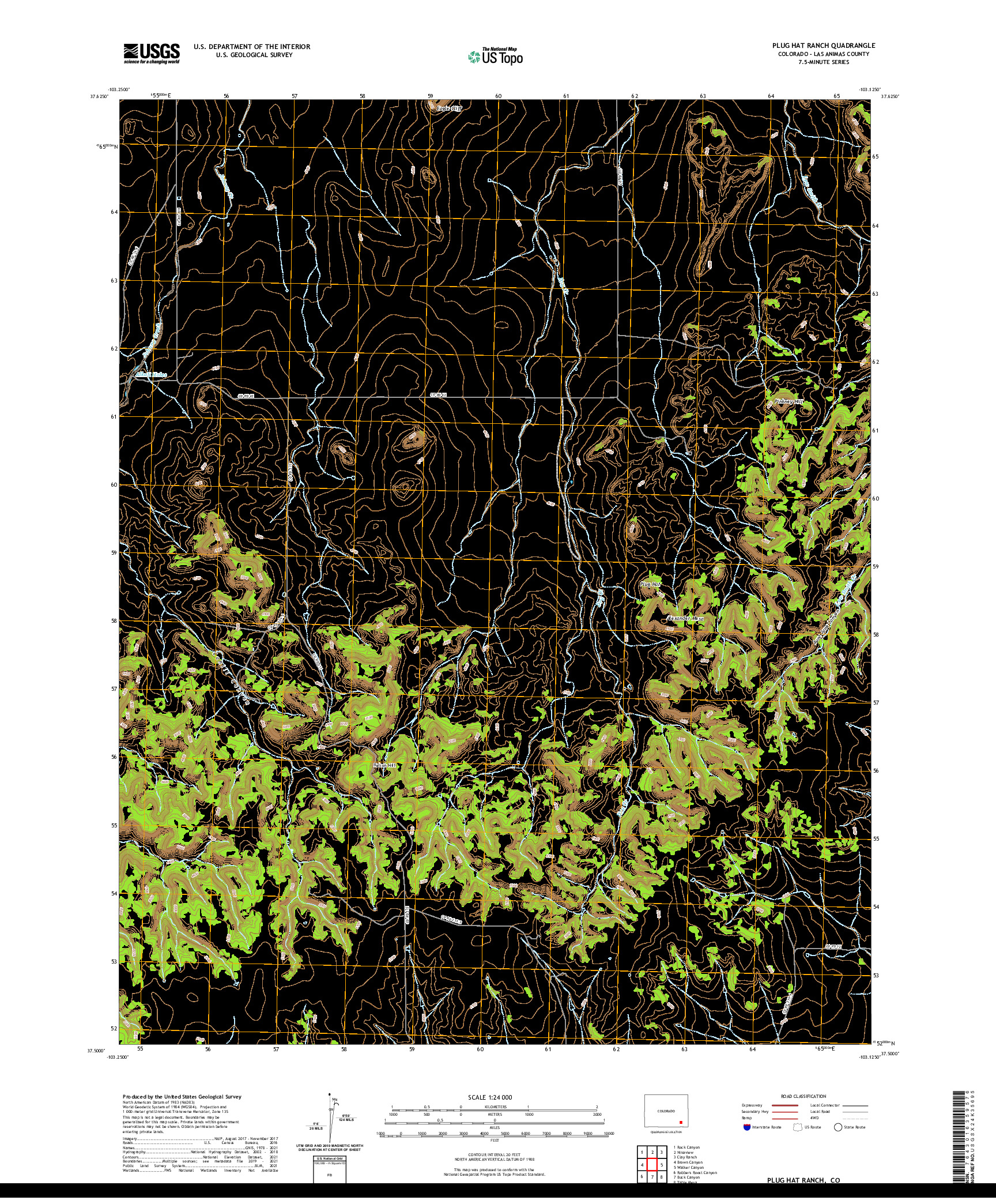 US TOPO 7.5-MINUTE MAP FOR PLUG HAT RANCH, CO