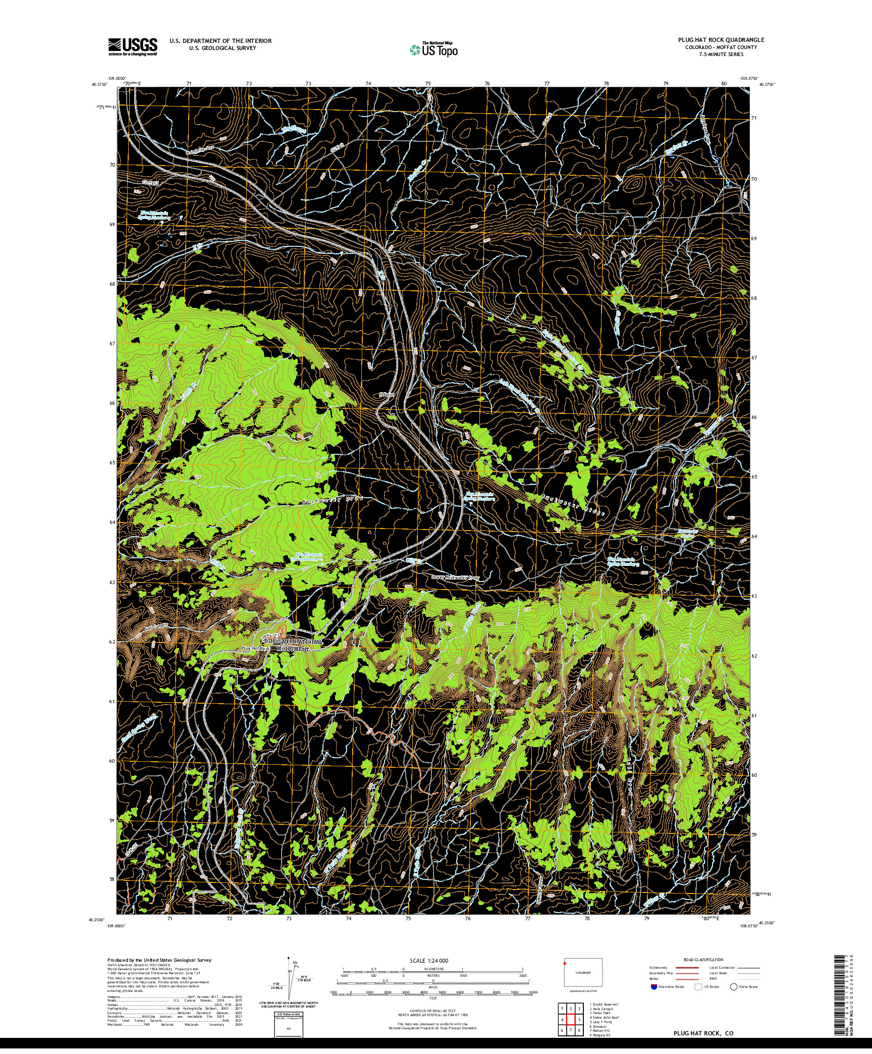 US TOPO 7.5-MINUTE MAP FOR PLUG HAT ROCK, CO