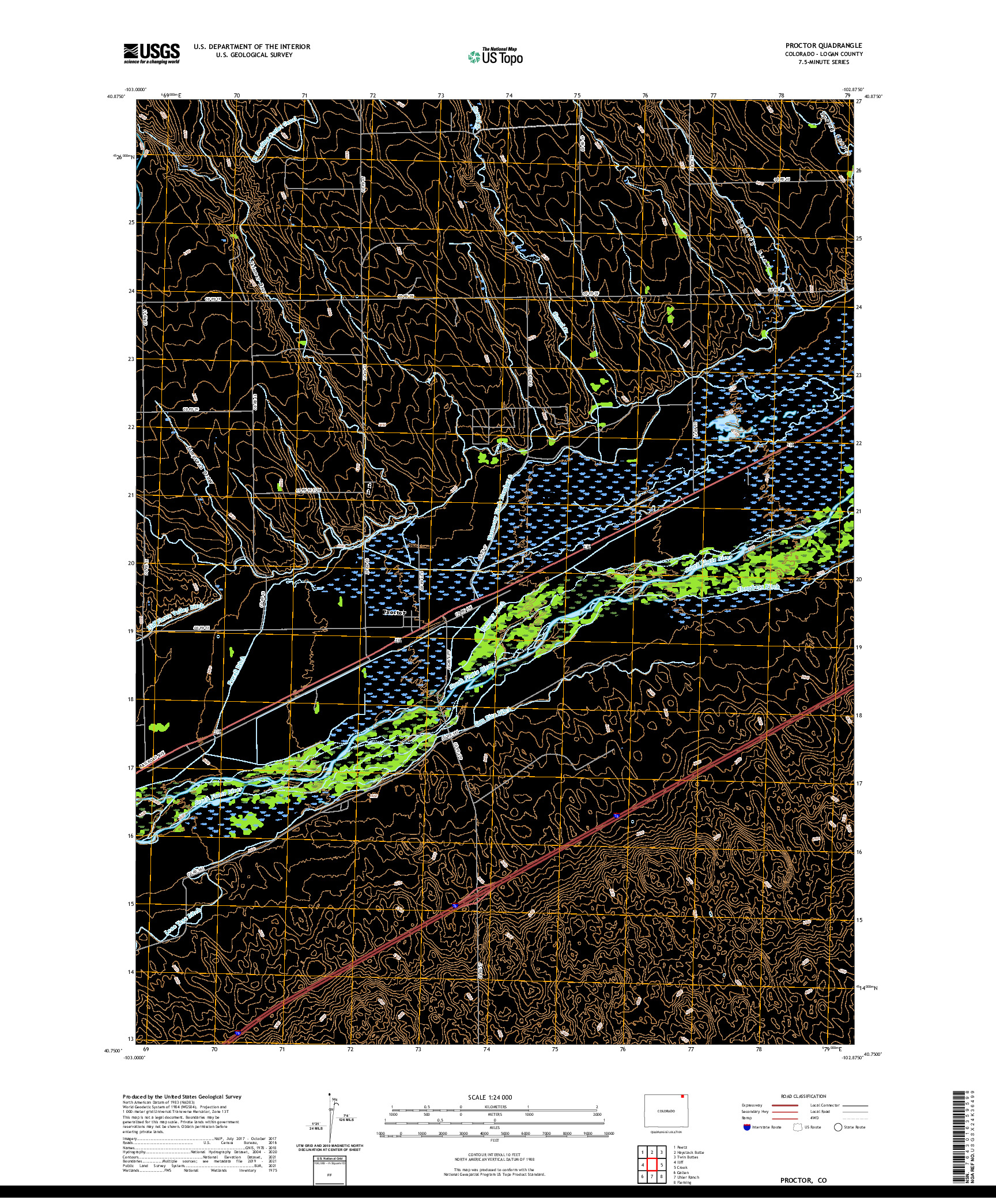 US TOPO 7.5-MINUTE MAP FOR PROCTOR, CO