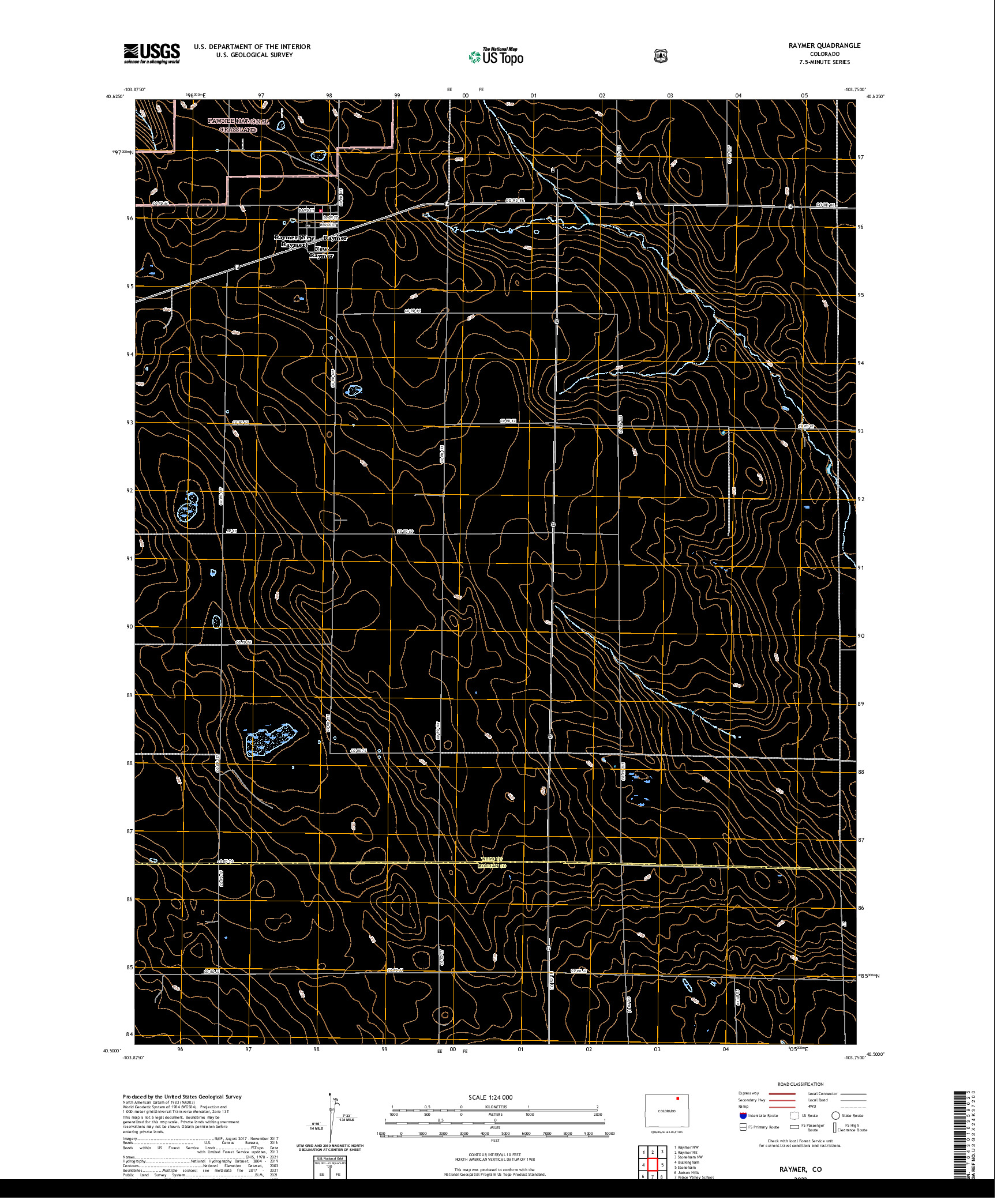 US TOPO 7.5-MINUTE MAP FOR RAYMER, CO