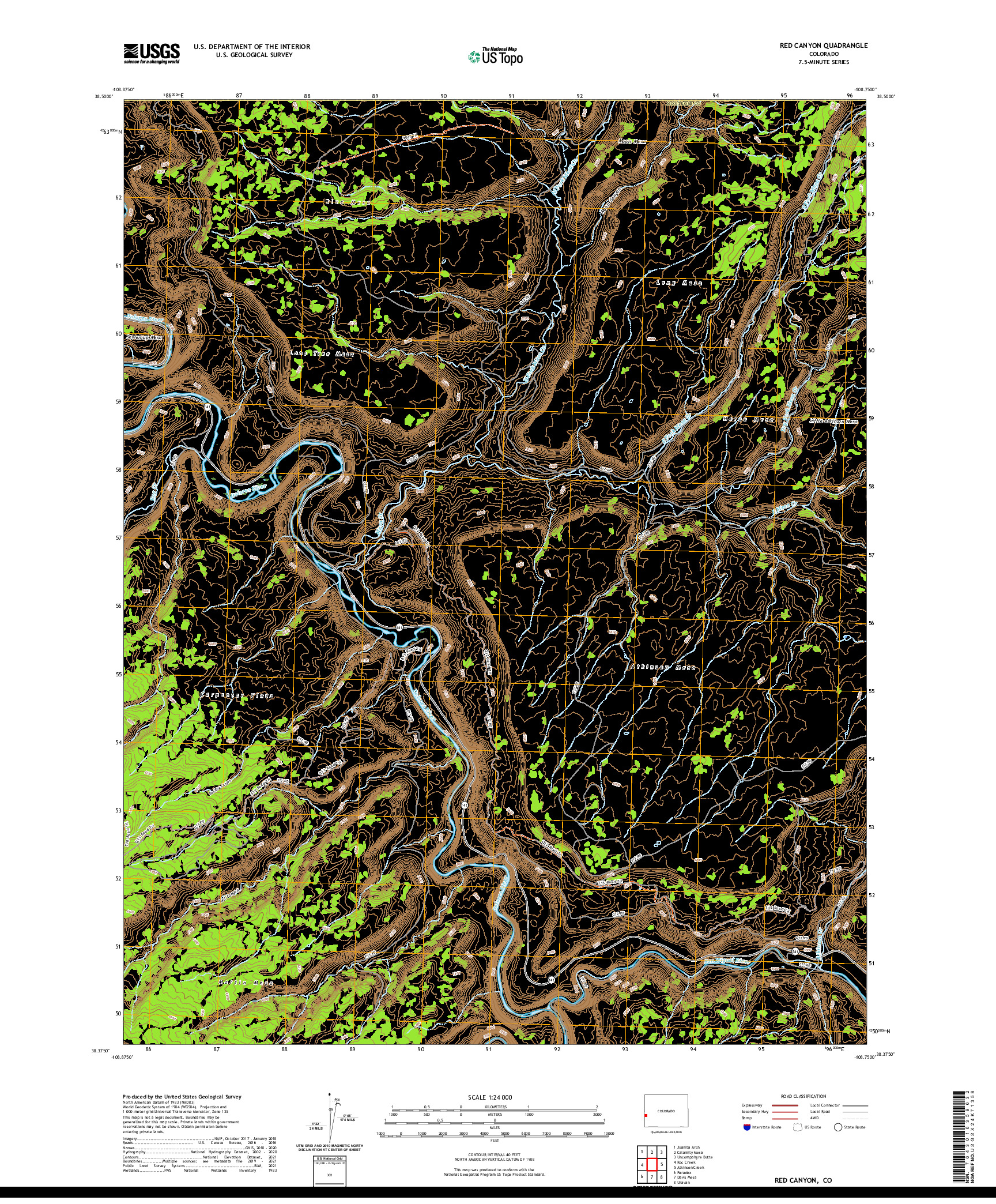 US TOPO 7.5-MINUTE MAP FOR RED CANYON, CO