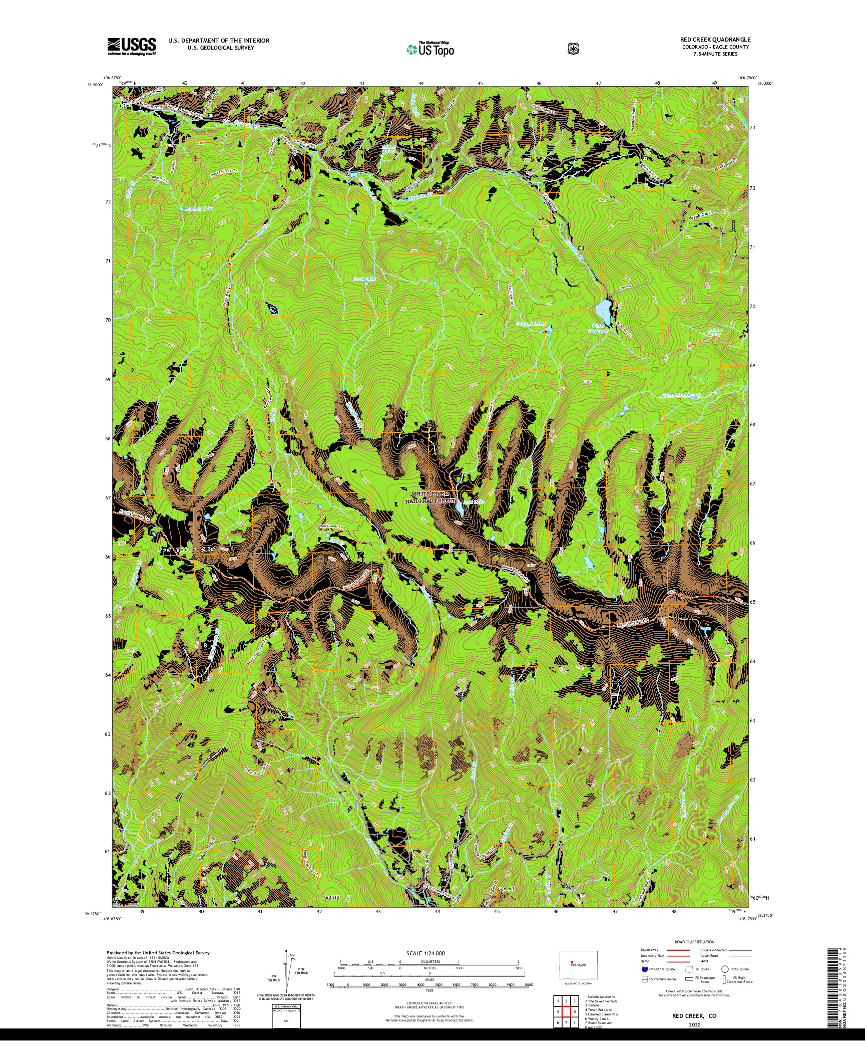 US TOPO 7.5-MINUTE MAP FOR RED CREEK, CO