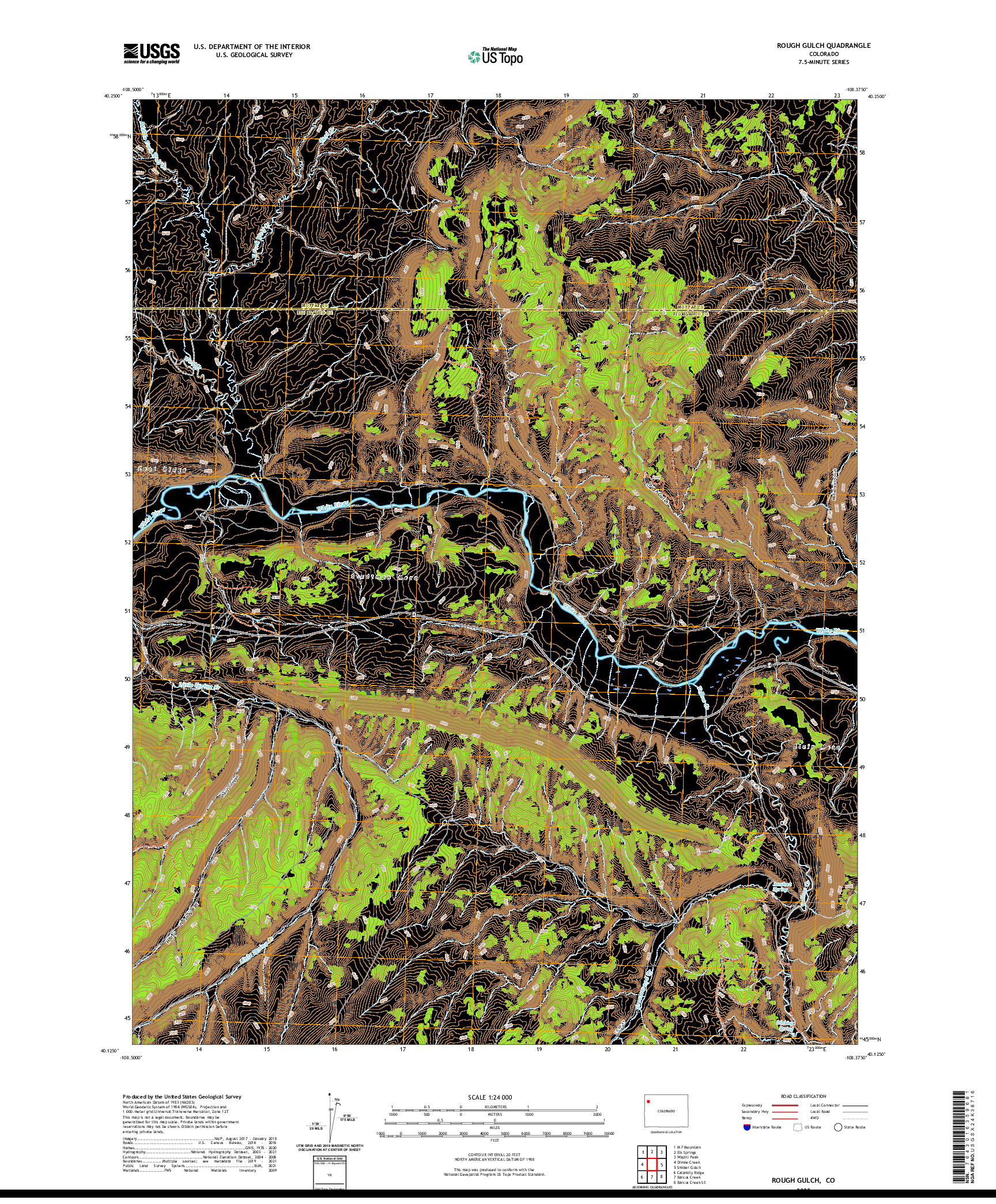 US TOPO 7.5-MINUTE MAP FOR ROUGH GULCH, CO