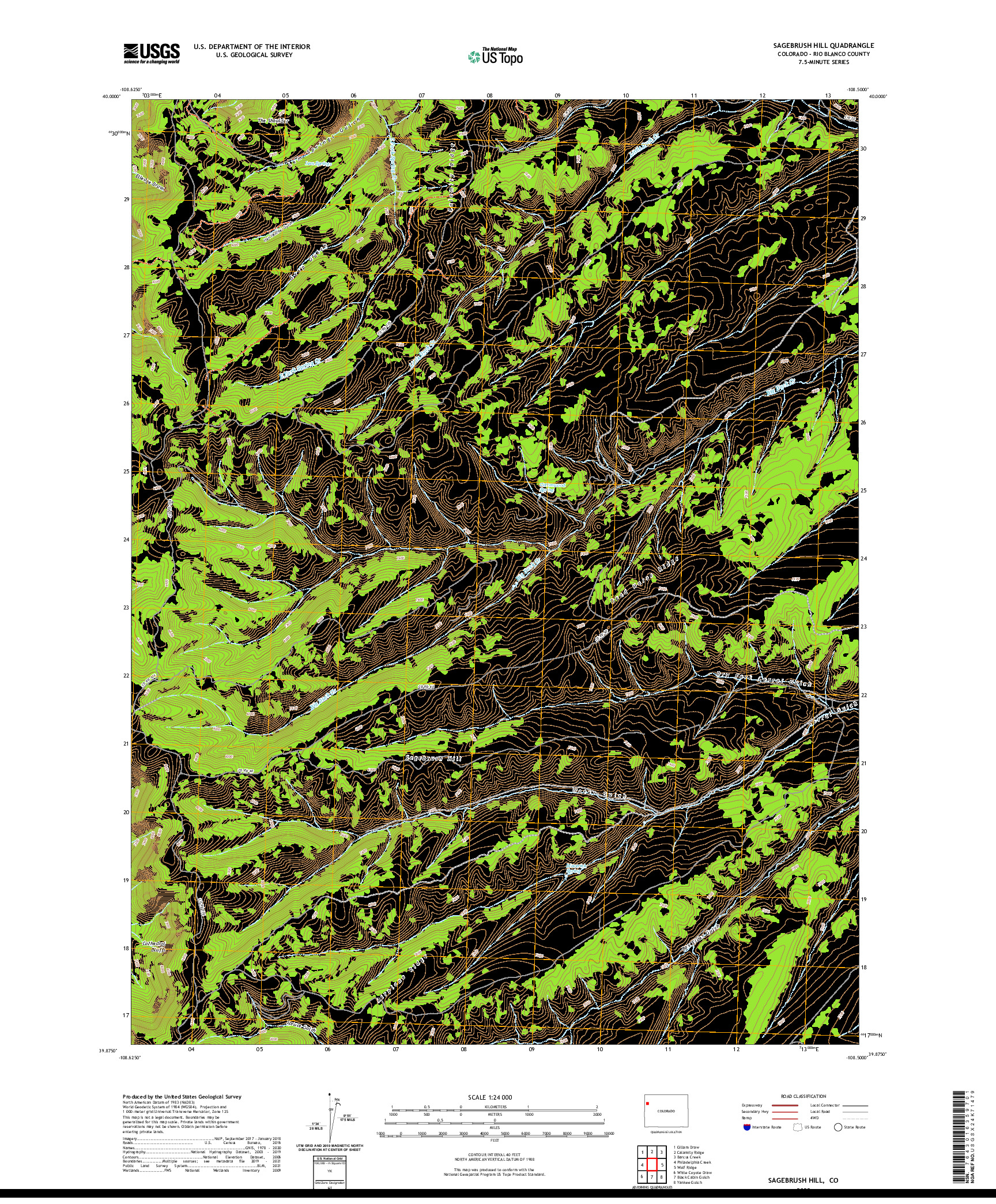 US TOPO 7.5-MINUTE MAP FOR SAGEBRUSH HILL, CO