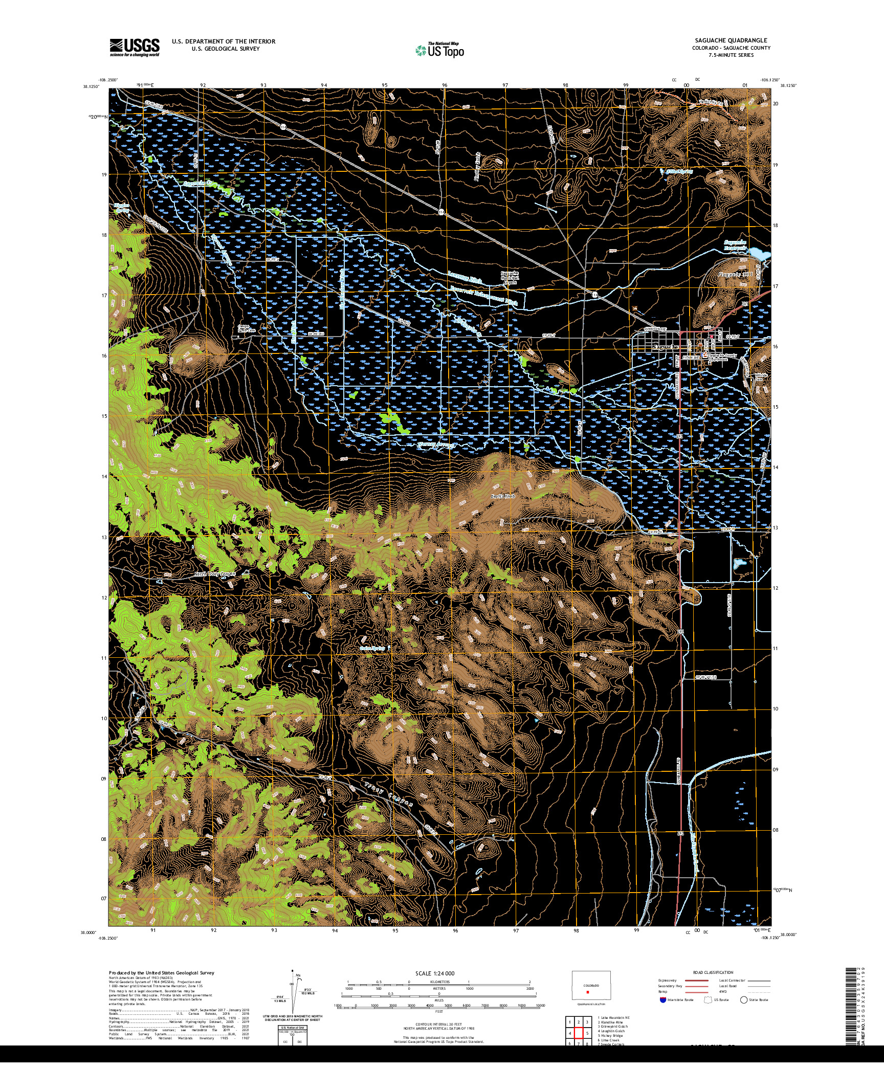 US TOPO 7.5-MINUTE MAP FOR SAGUACHE, CO