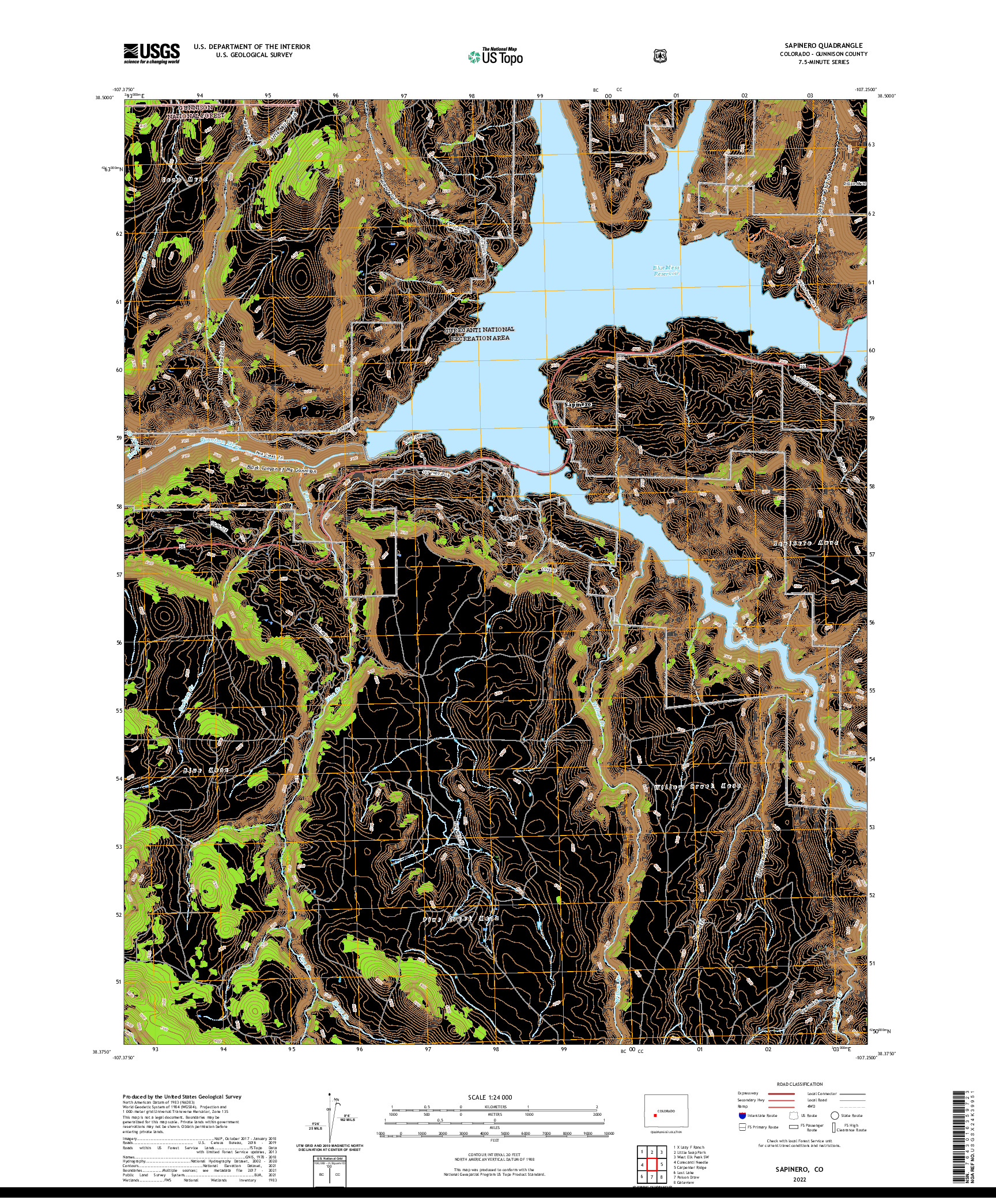 US TOPO 7.5-MINUTE MAP FOR SAPINERO, CO