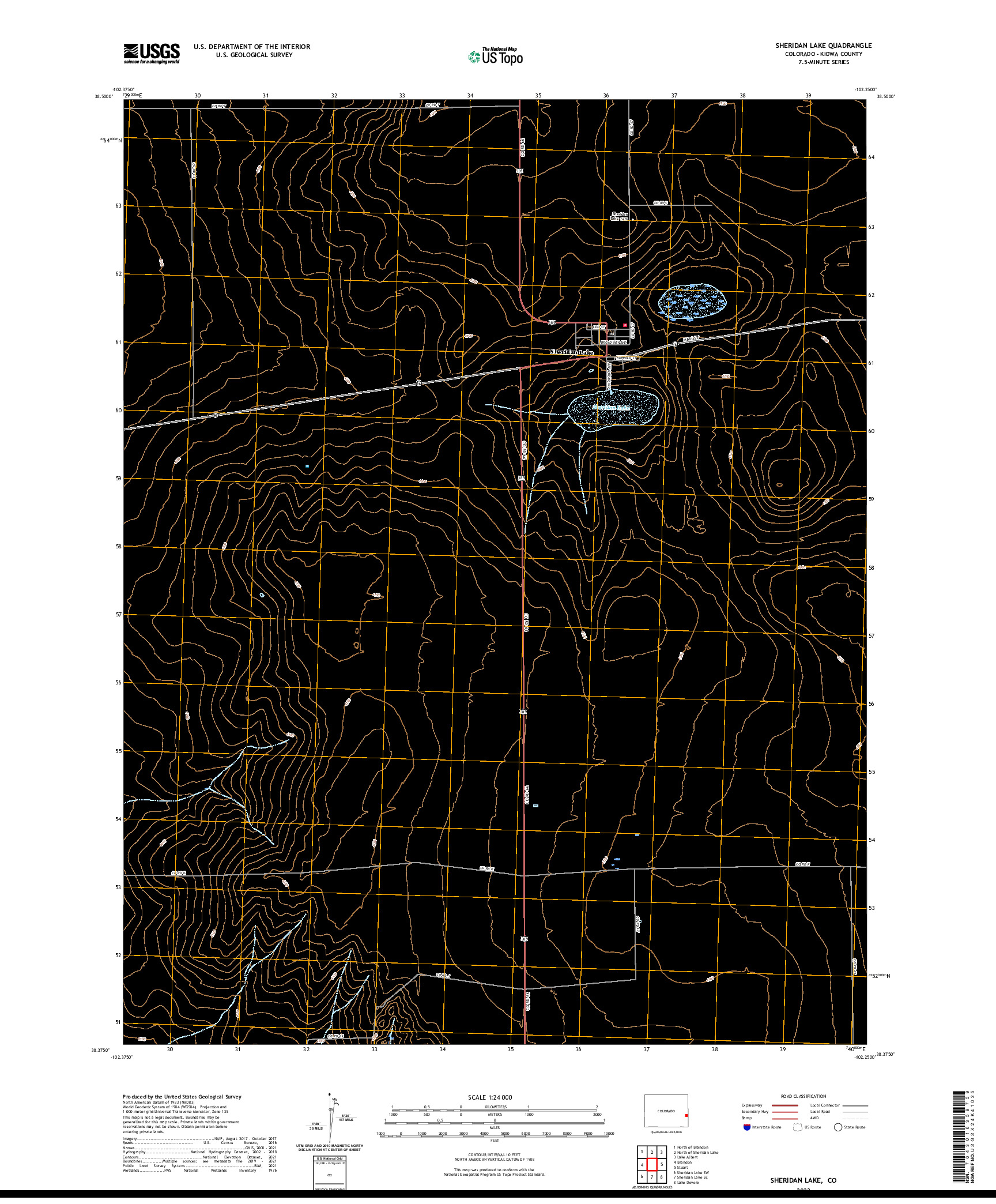 US TOPO 7.5-MINUTE MAP FOR SHERIDAN LAKE, CO