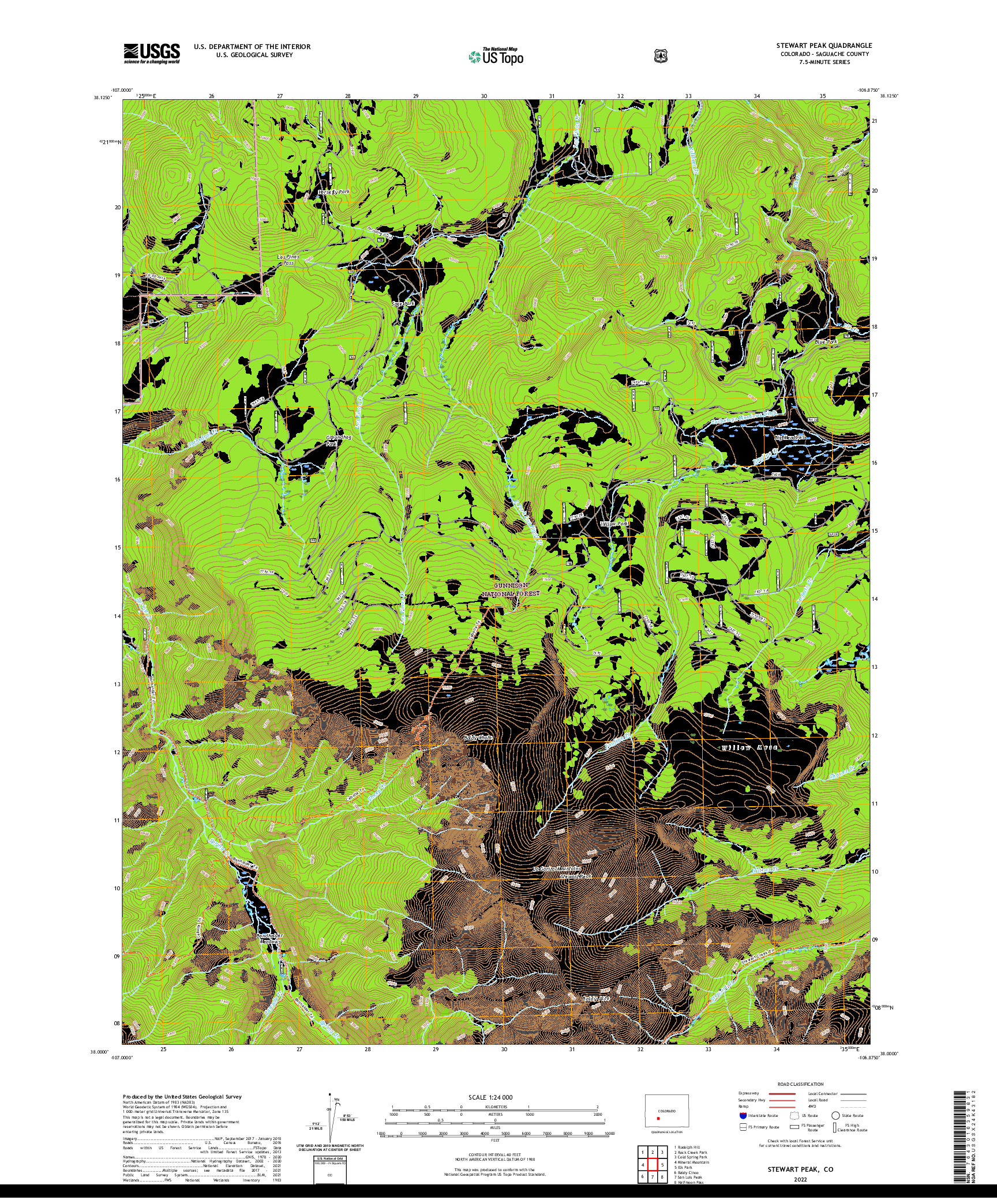 US TOPO 7.5-MINUTE MAP FOR STEWART PEAK, CO