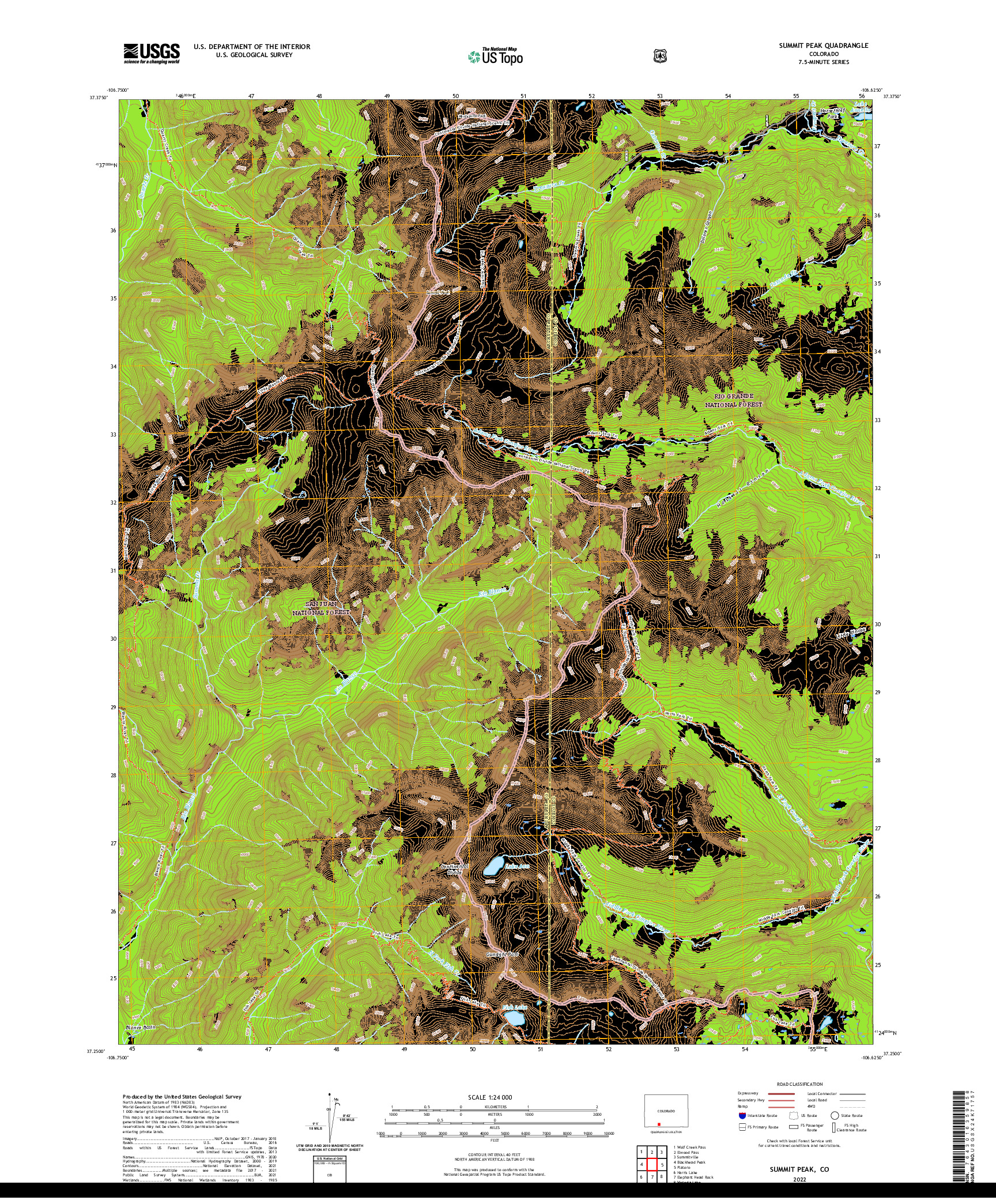 US TOPO 7.5-MINUTE MAP FOR SUMMIT PEAK, CO