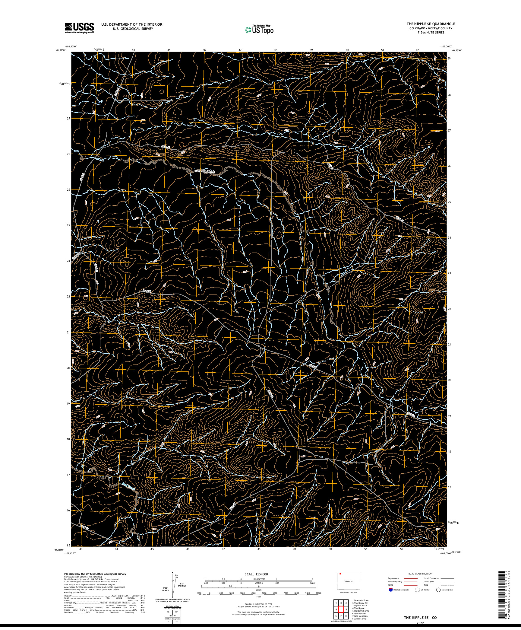 US TOPO 7.5-MINUTE MAP FOR THE NIPPLE SE, CO