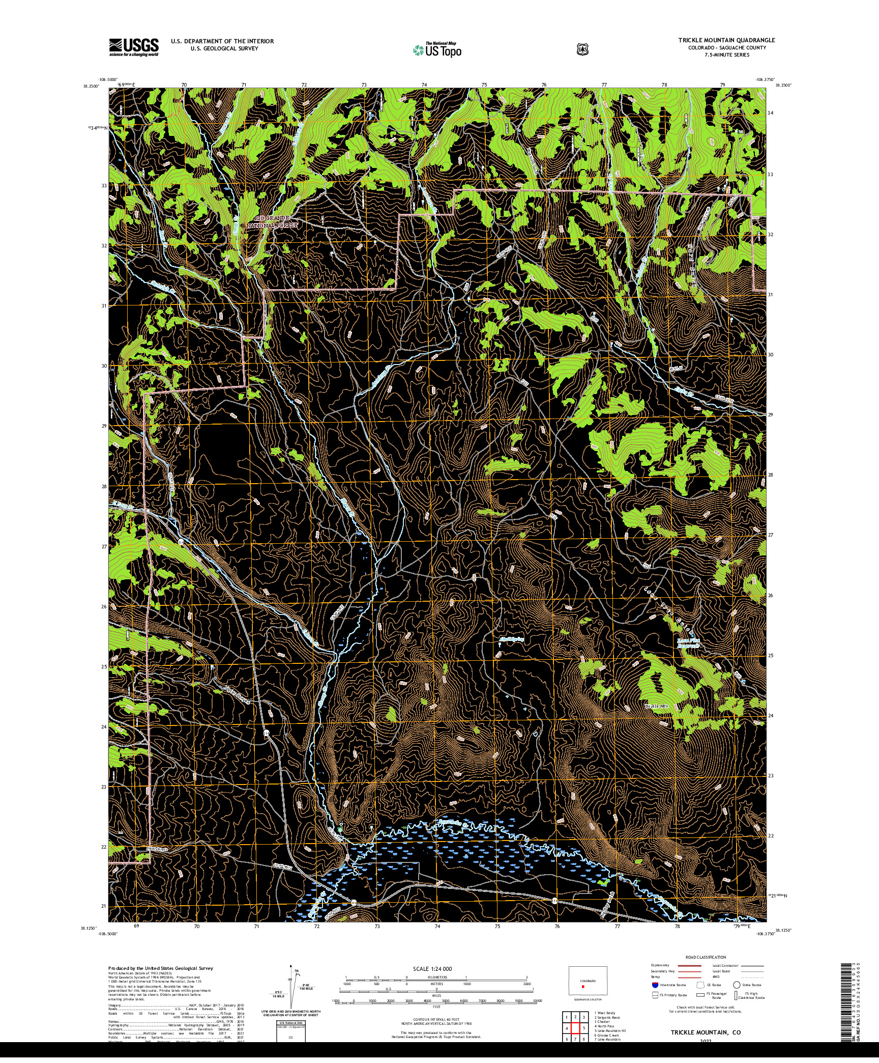 US TOPO 7.5-MINUTE MAP FOR TRICKLE MOUNTAIN, CO