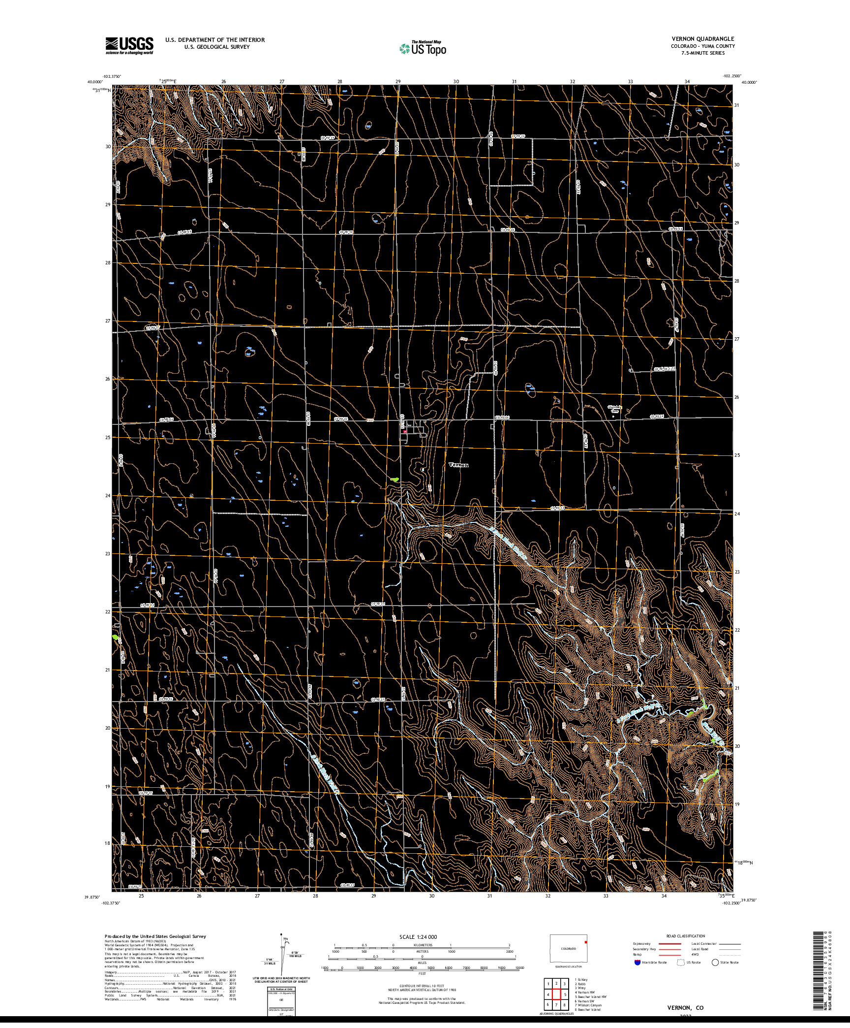 US TOPO 7.5-MINUTE MAP FOR VERNON, CO