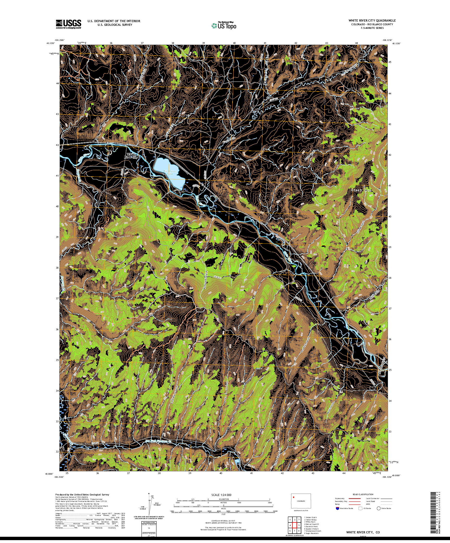 US TOPO 7.5-MINUTE MAP FOR WHITE RIVER CITY, CO