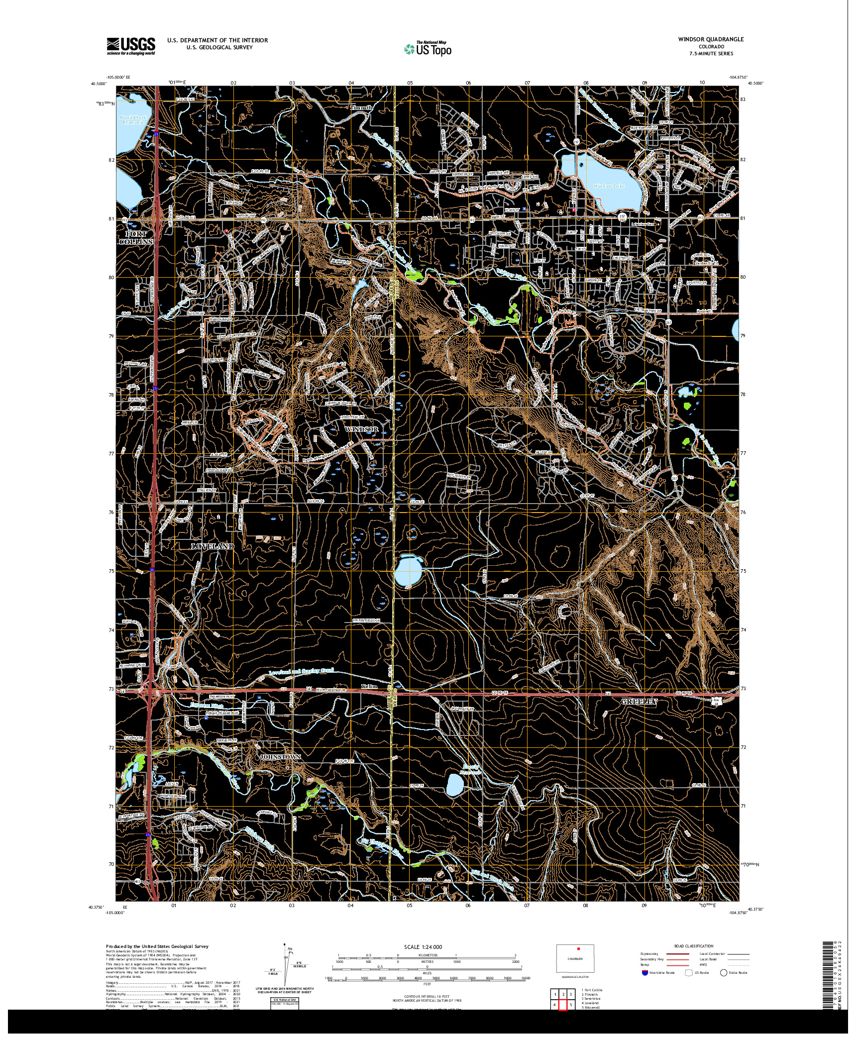 US TOPO 7.5-MINUTE MAP FOR WINDSOR, CO