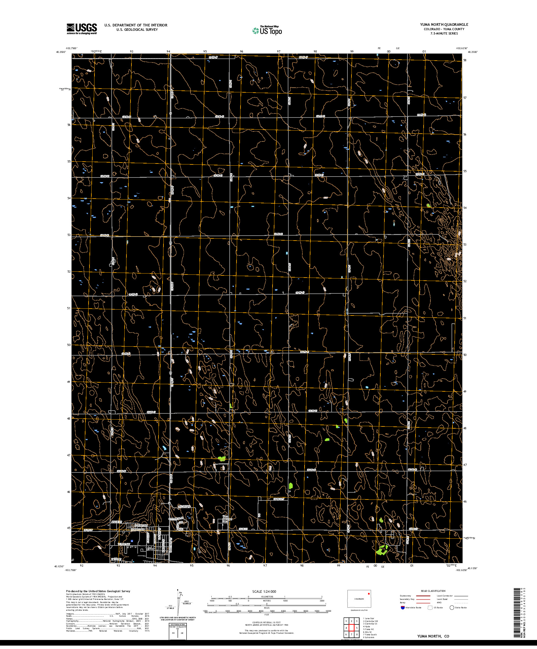 US TOPO 7.5-MINUTE MAP FOR YUMA NORTH, CO