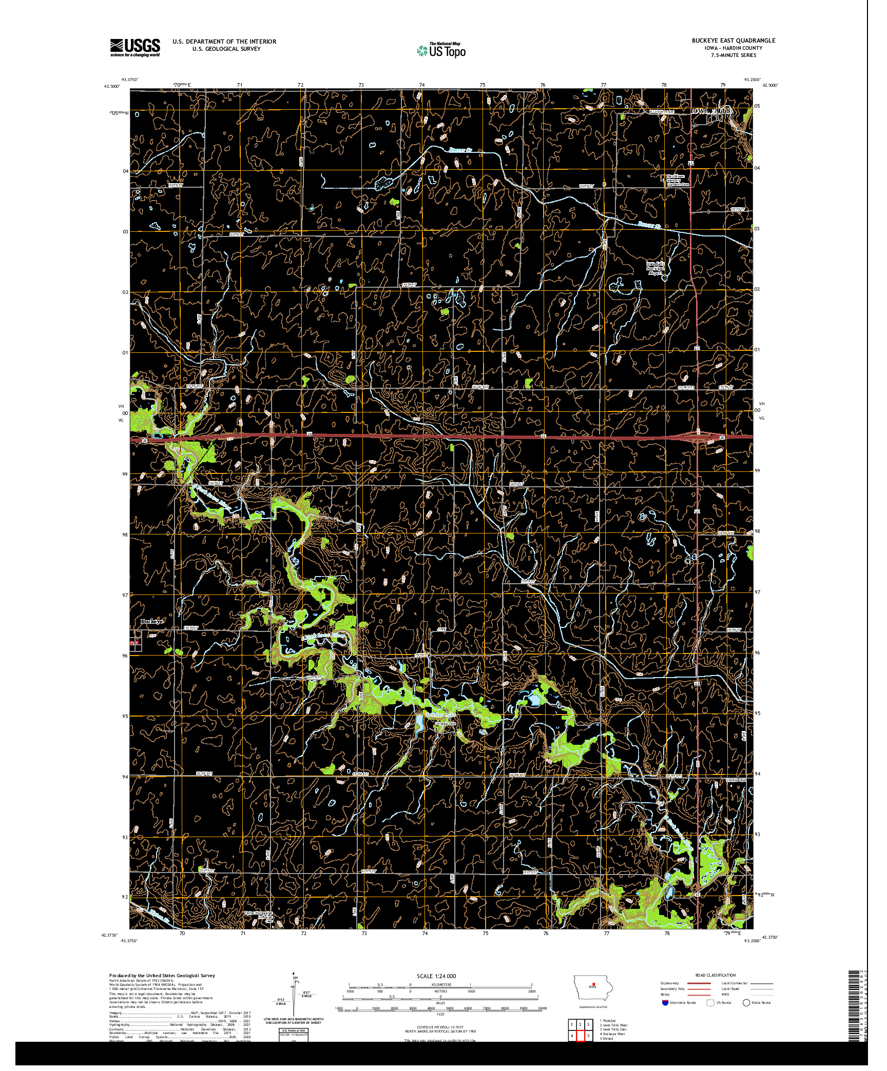 US TOPO 7.5-MINUTE MAP FOR BUCKEYE EAST, IA