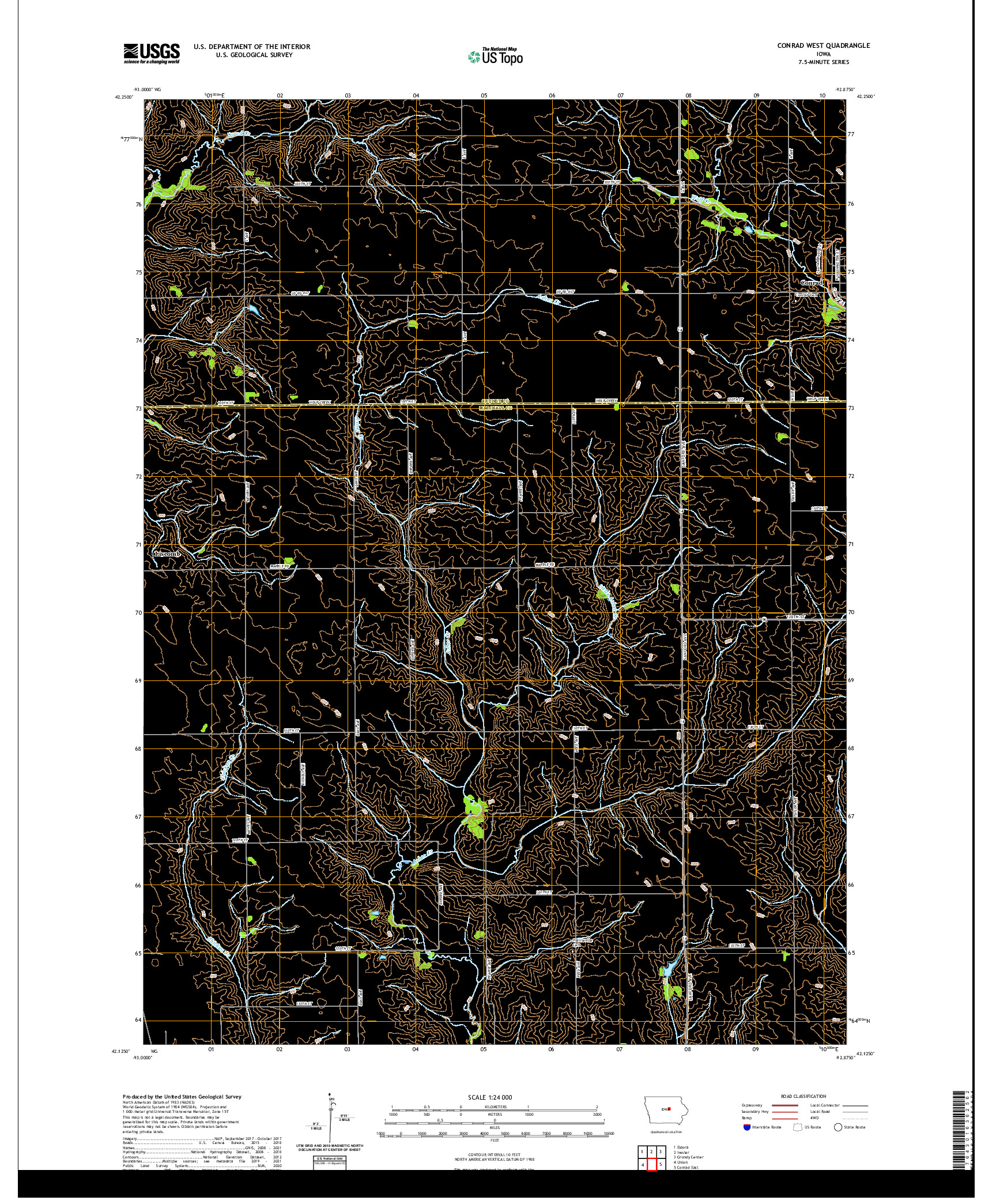 US TOPO 7.5-MINUTE MAP FOR CONRAD WEST, IA