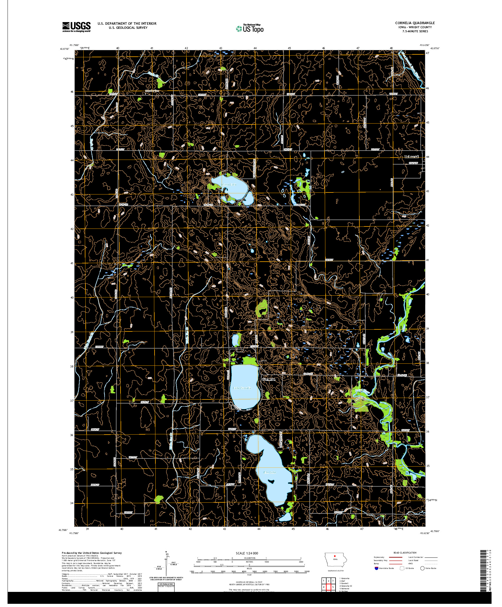 US TOPO 7.5-MINUTE MAP FOR CORNELIA, IA