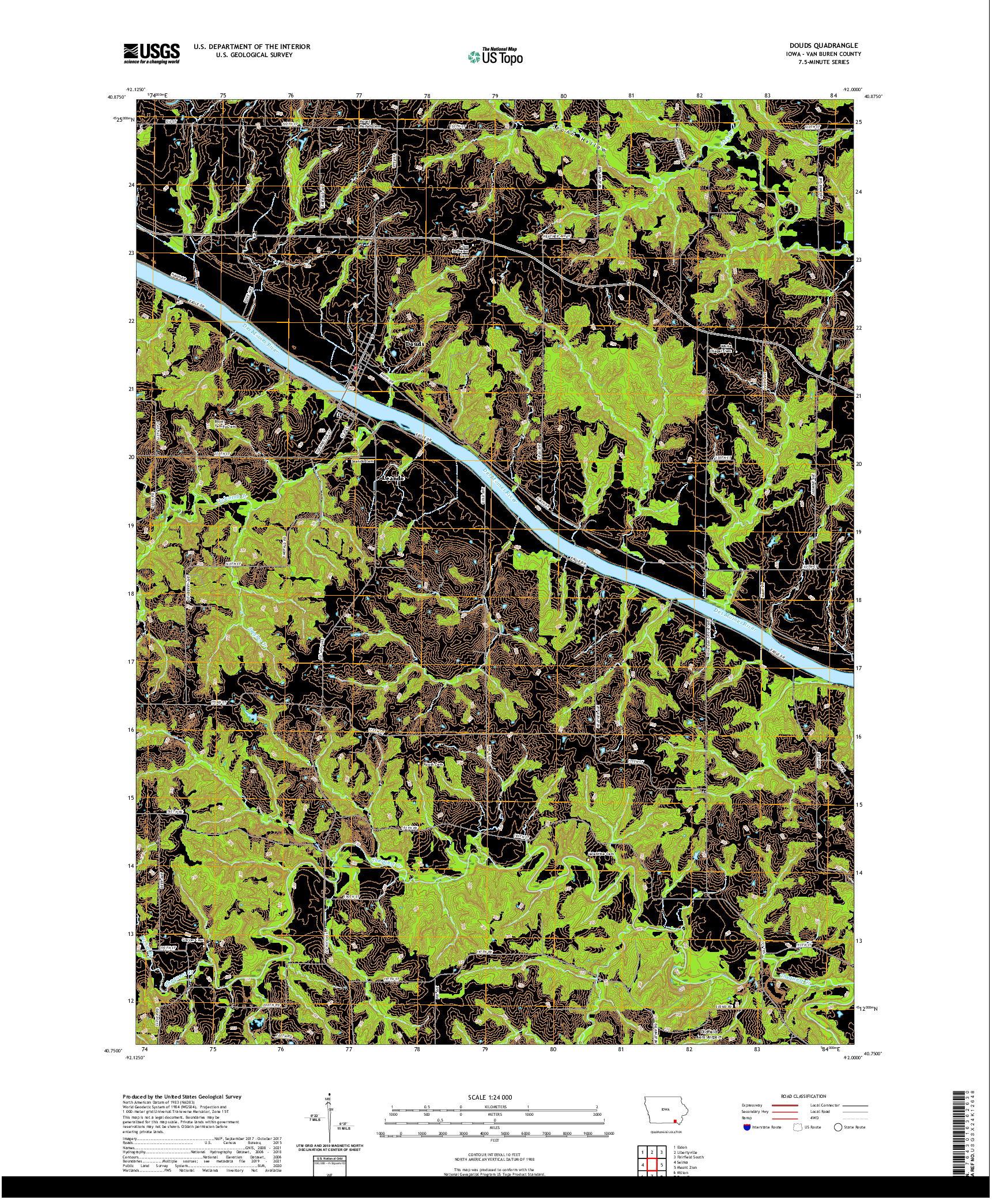 US TOPO 7.5-MINUTE MAP FOR DOUDS, IA