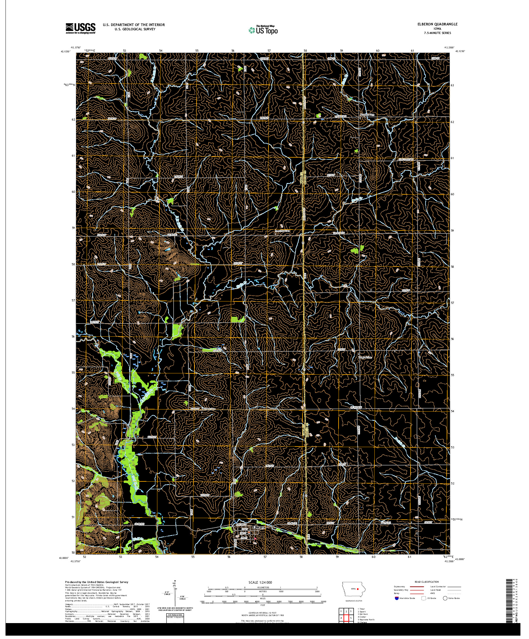 US TOPO 7.5-MINUTE MAP FOR ELBERON, IA