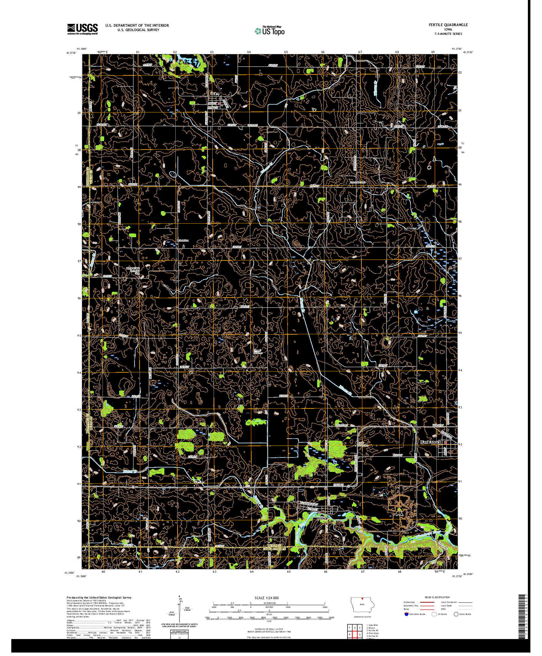 US TOPO 7.5-MINUTE MAP FOR FERTILE, IA