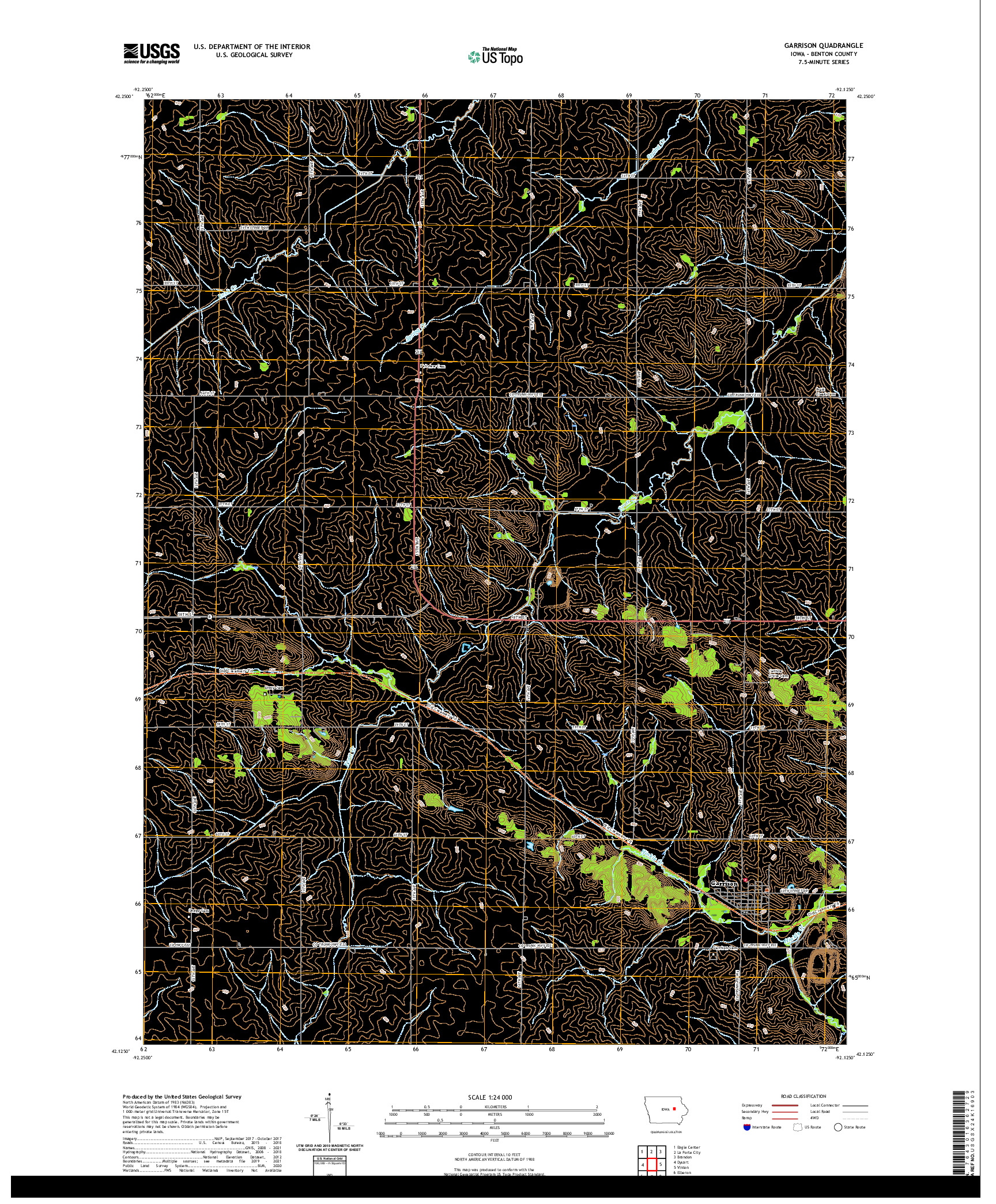 US TOPO 7.5-MINUTE MAP FOR GARRISON, IA