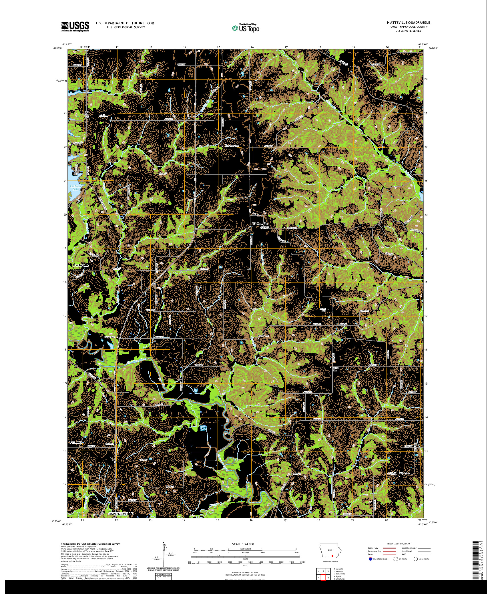 US TOPO 7.5-MINUTE MAP FOR HIATTSVILLE, IA