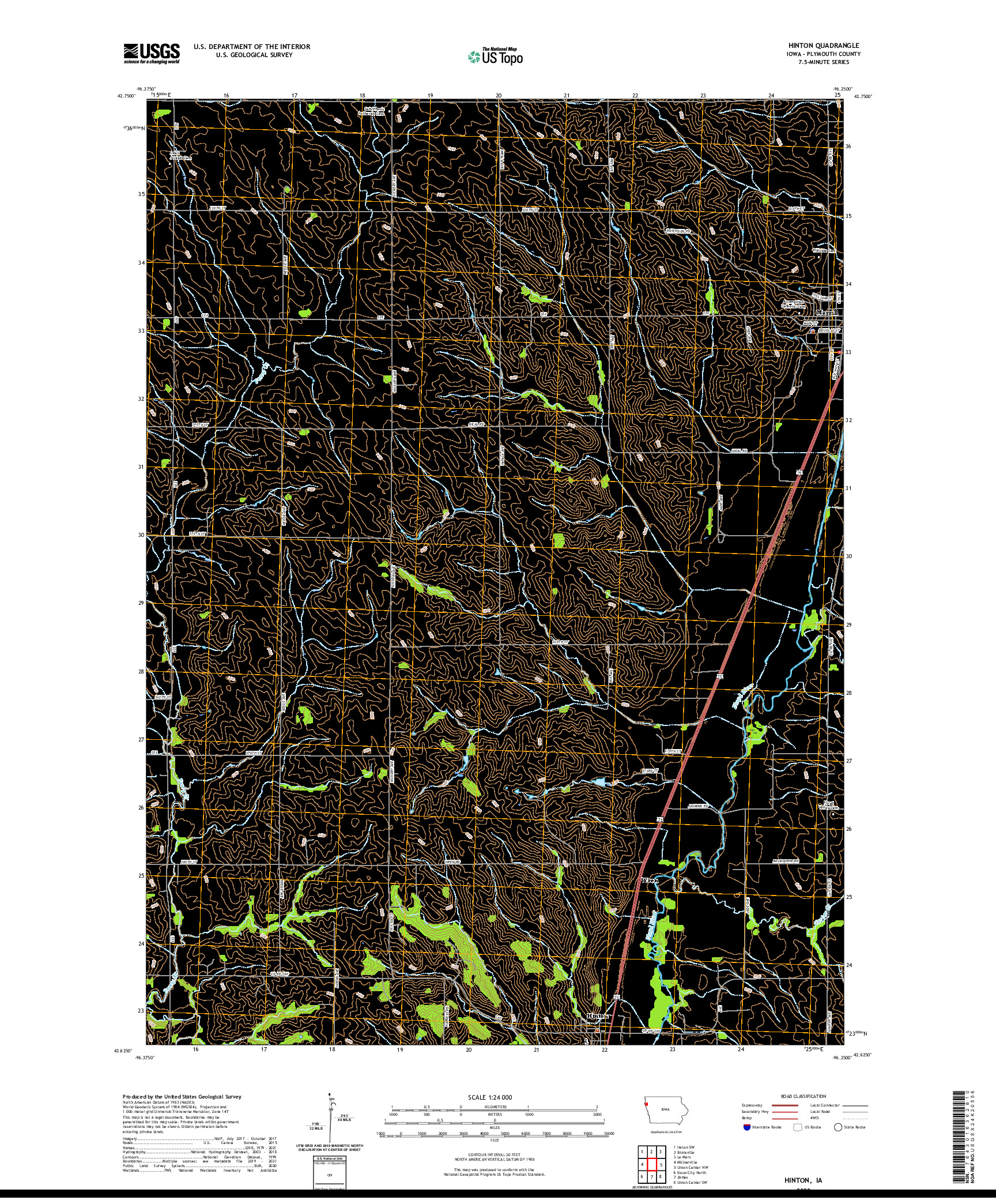 US TOPO 7.5-MINUTE MAP FOR HINTON, IA