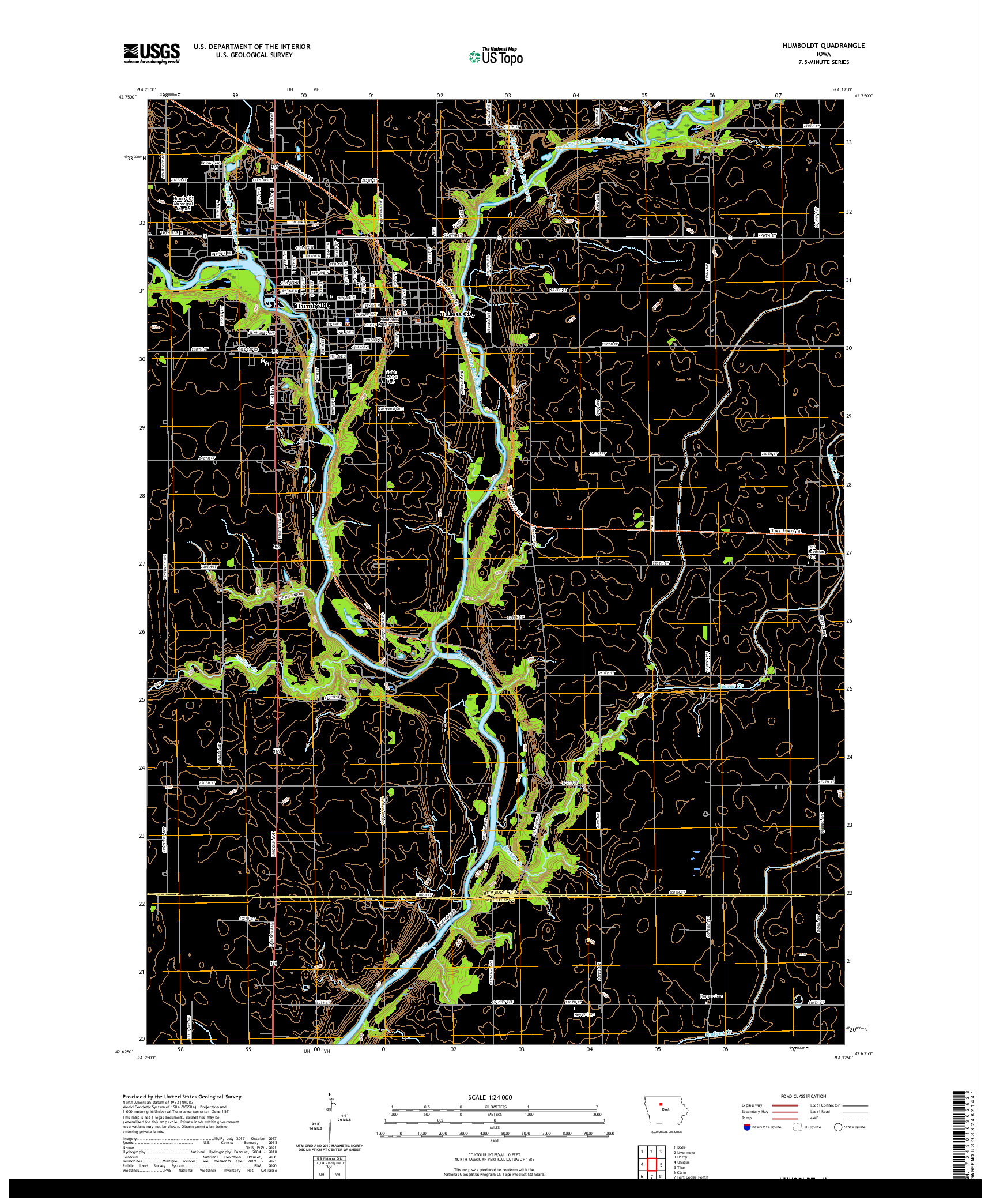 US TOPO 7.5-MINUTE MAP FOR HUMBOLDT, IA