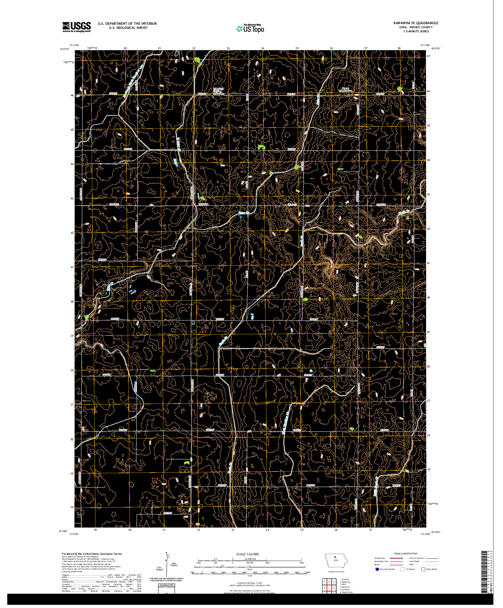 US TOPO 7.5-MINUTE MAP FOR KANAWHA SE, IA