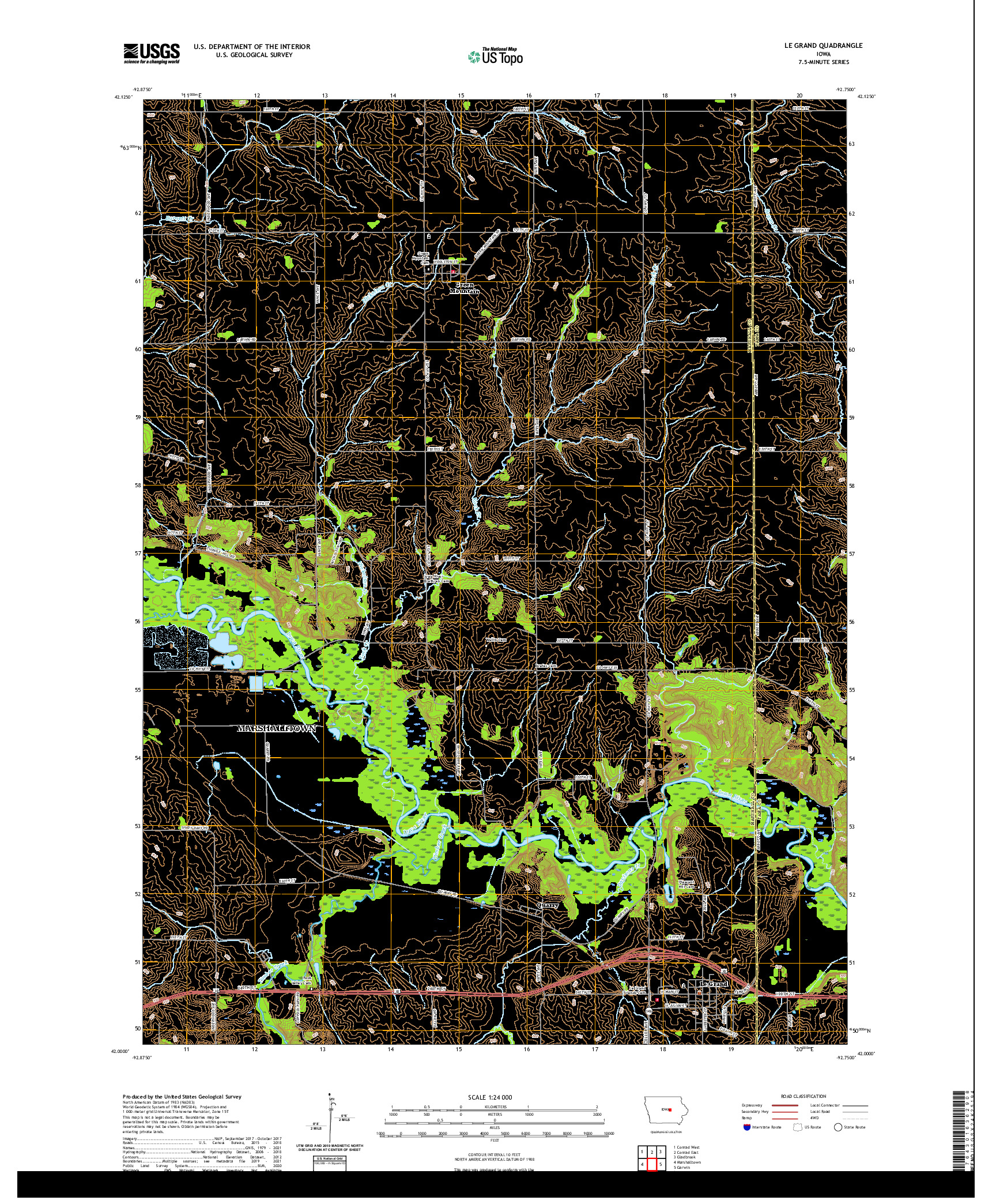 US TOPO 7.5-MINUTE MAP FOR LE GRAND, IA