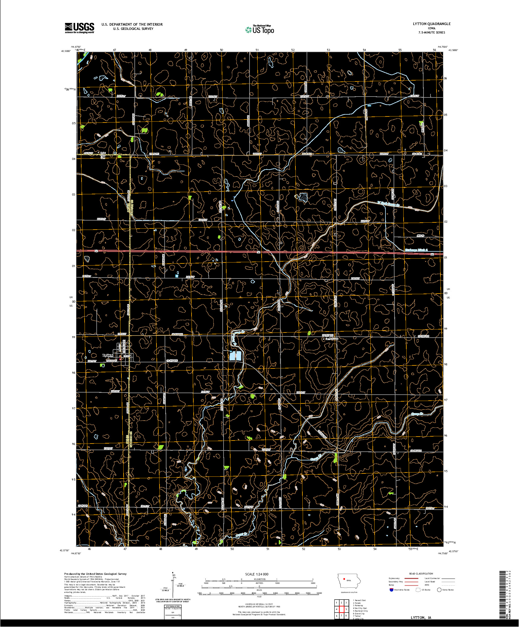 US TOPO 7.5-MINUTE MAP FOR LYTTON, IA