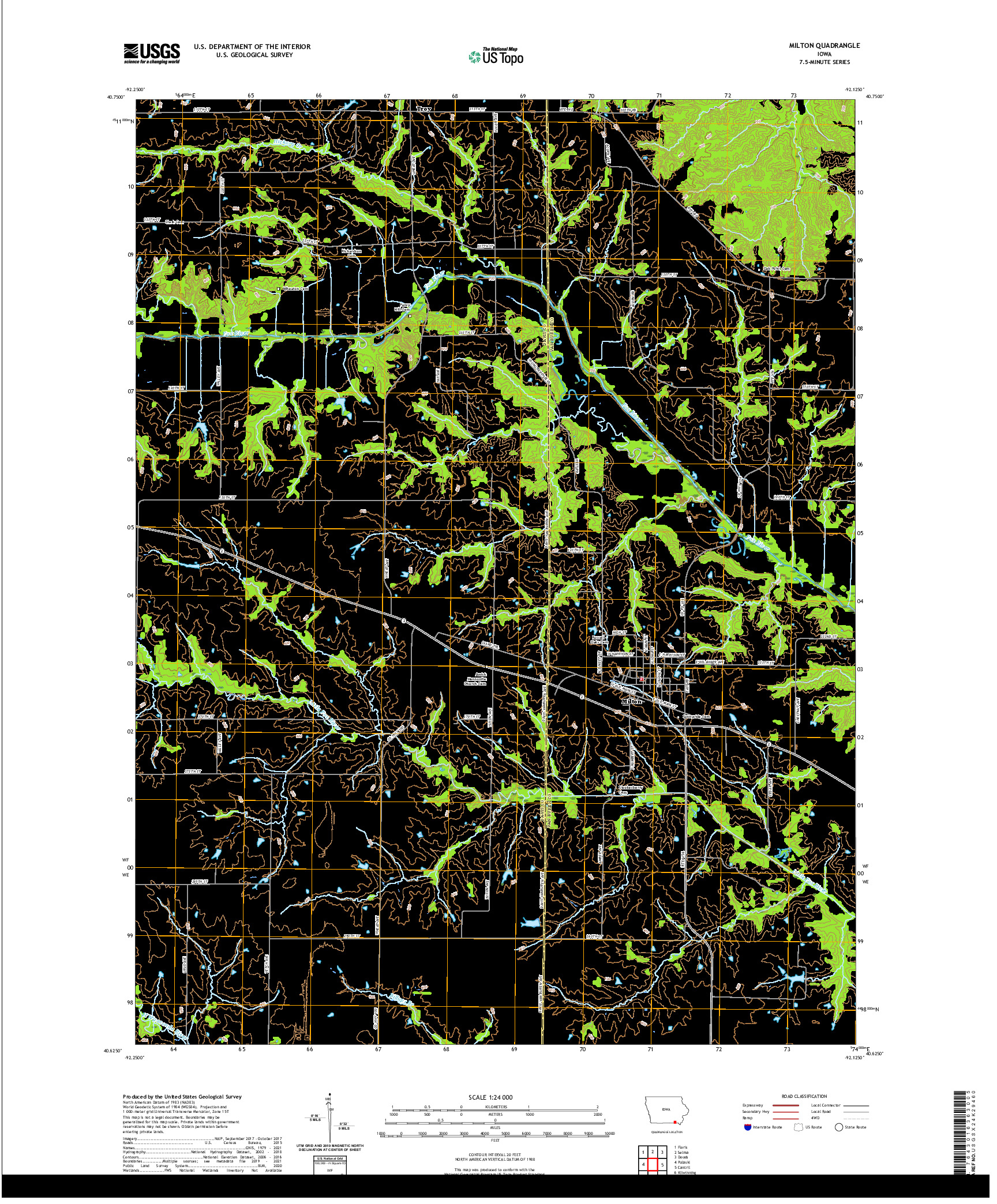 US TOPO 7.5-MINUTE MAP FOR MILTON, IA