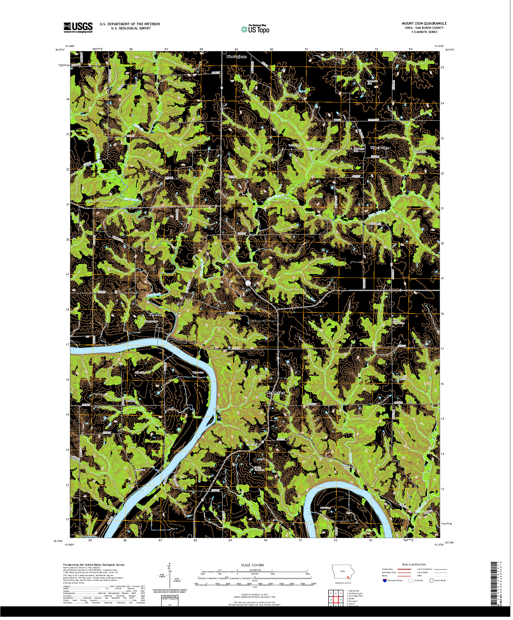 US TOPO 7.5-MINUTE MAP FOR MOUNT ZION, IA