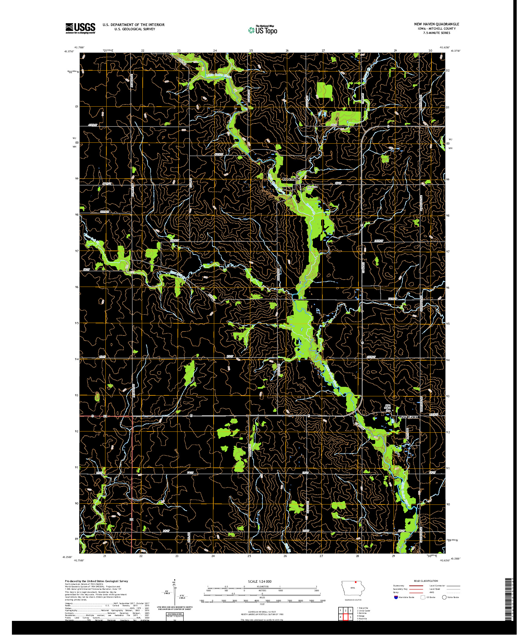 US TOPO 7.5-MINUTE MAP FOR NEW HAVEN, IA