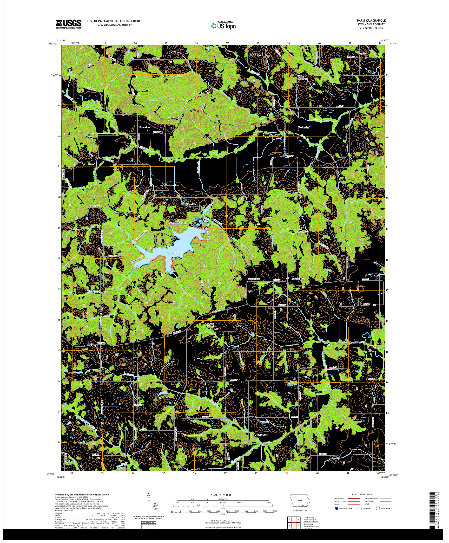 US TOPO 7.5-MINUTE MAP FOR PARIS, IA