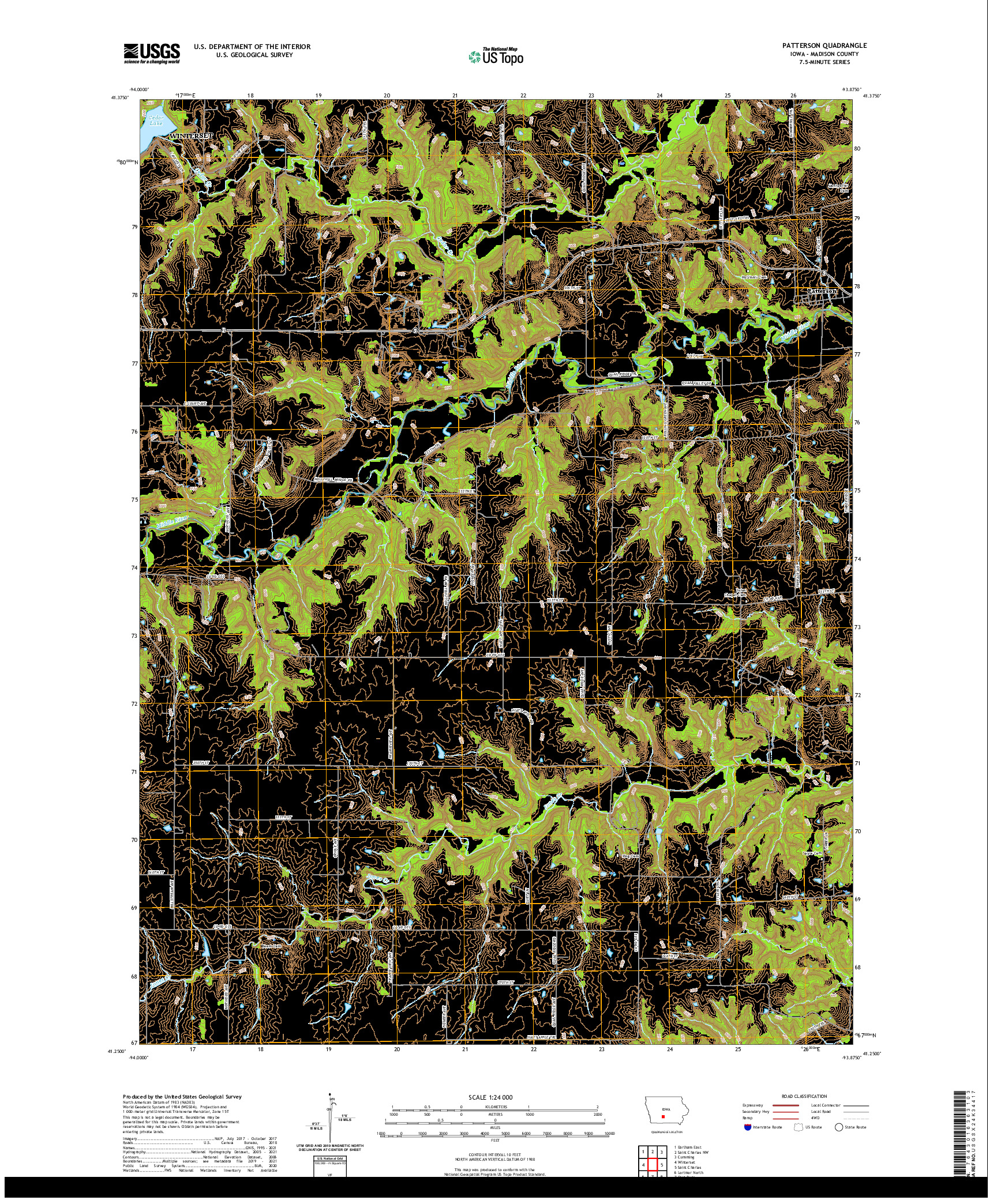 US TOPO 7.5-MINUTE MAP FOR PATTERSON, IA