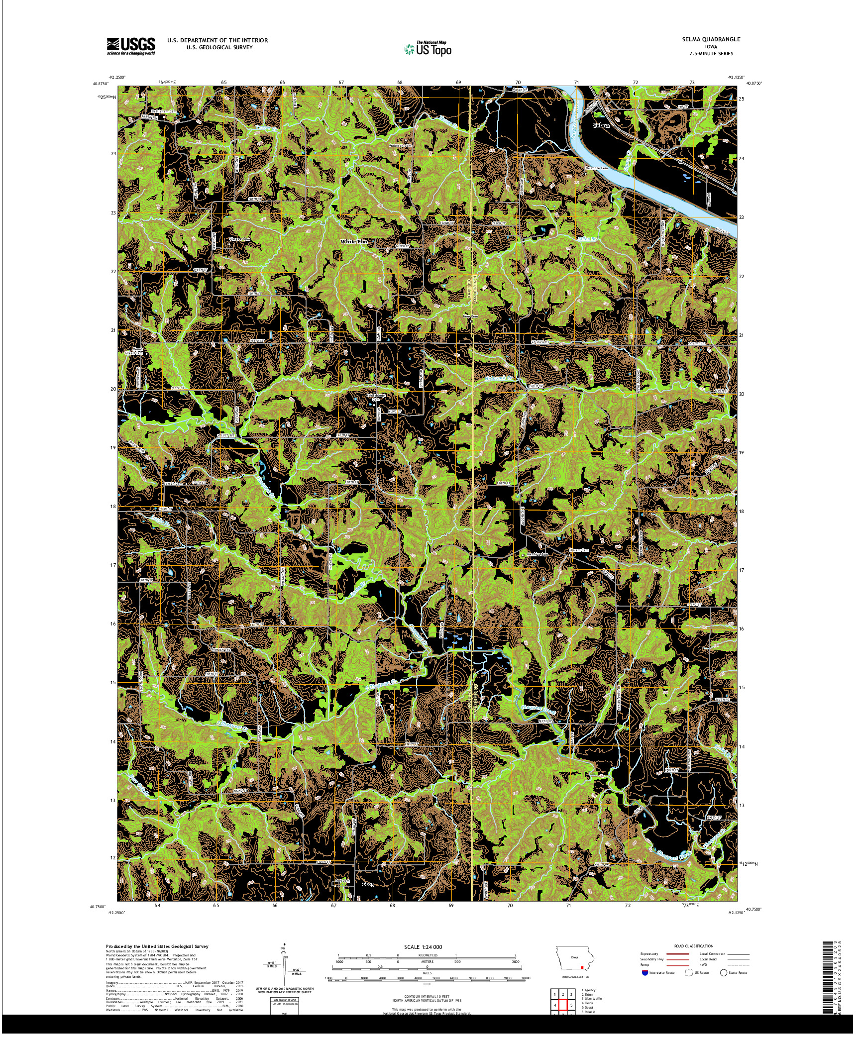 US TOPO 7.5-MINUTE MAP FOR SELMA, IA