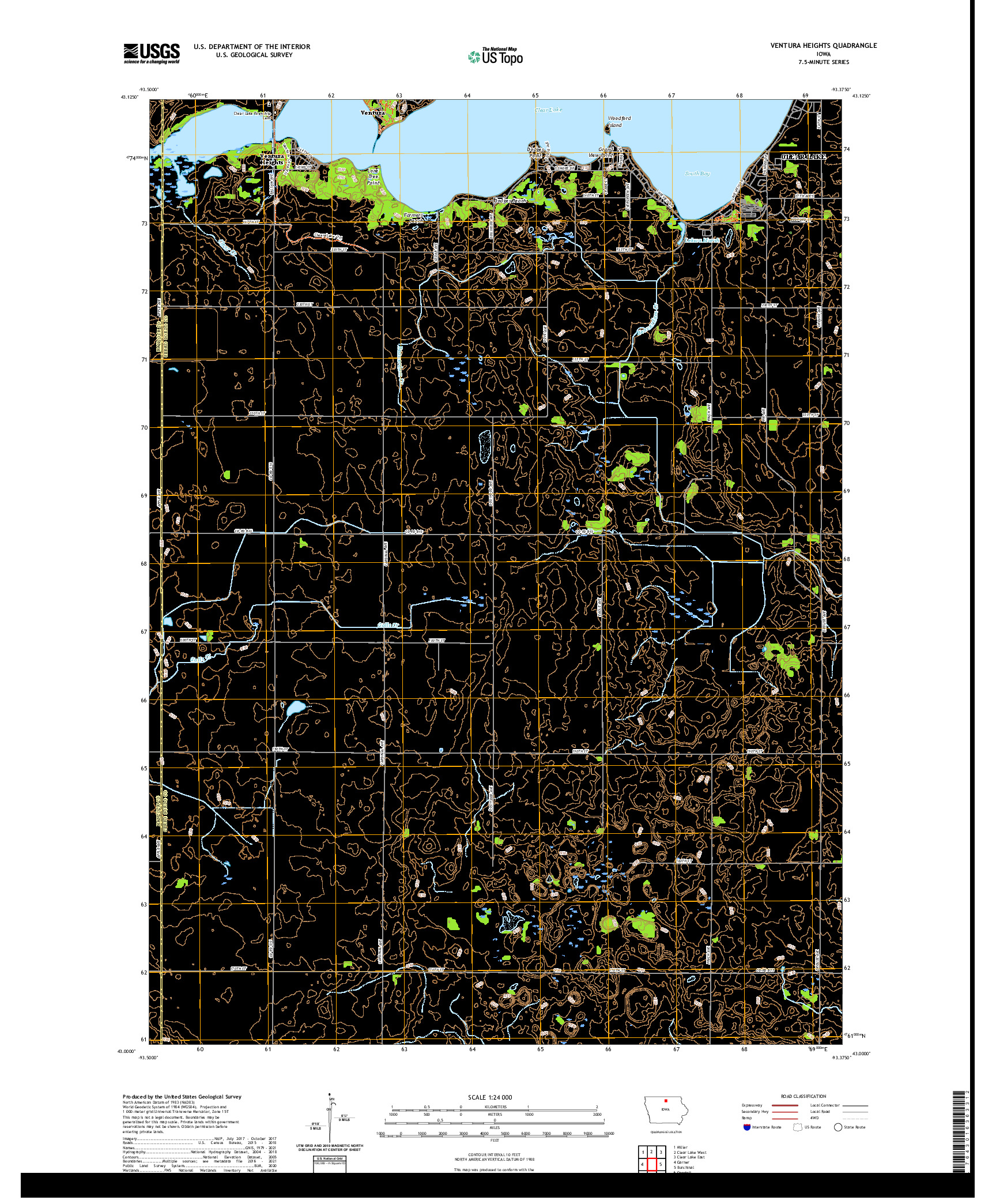 US TOPO 7.5-MINUTE MAP FOR VENTURA HEIGHTS, IA