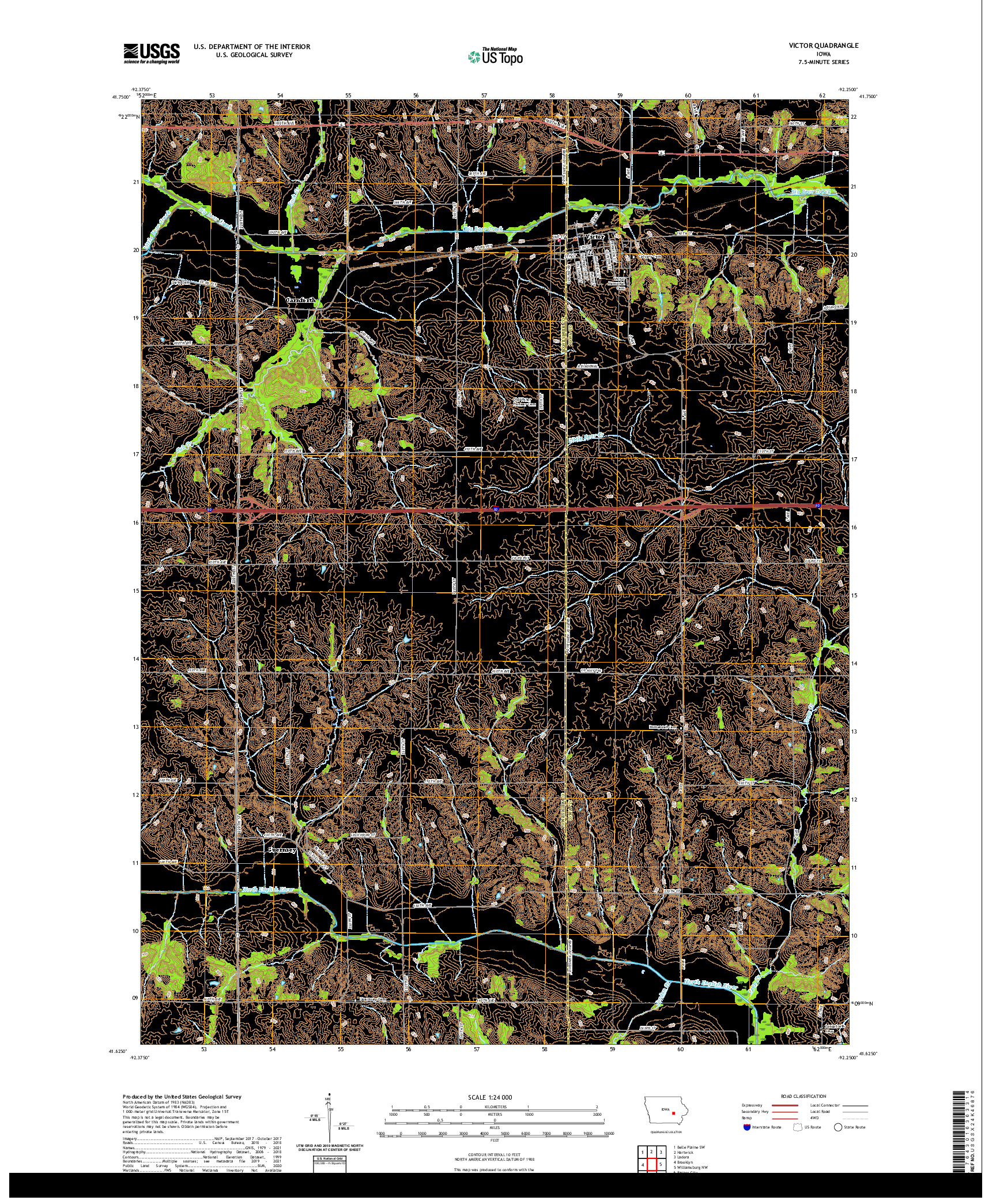 US TOPO 7.5-MINUTE MAP FOR VICTOR, IA